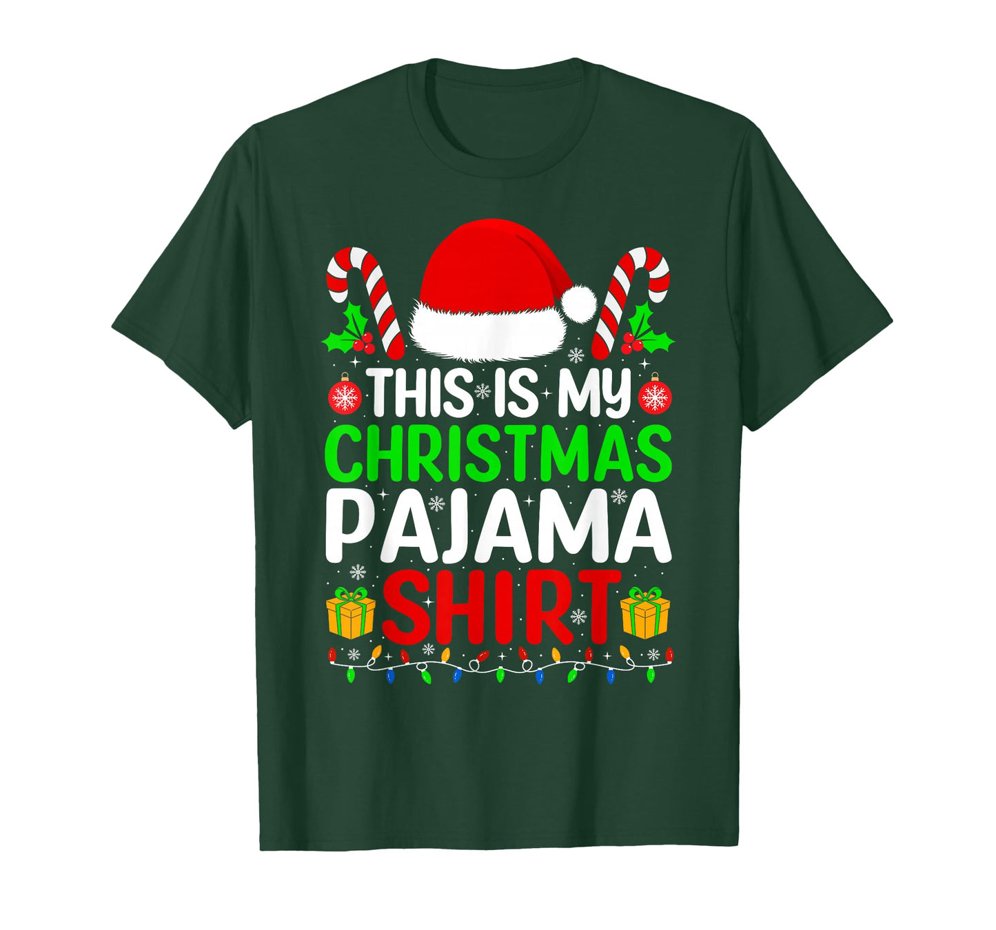This is My Christmas Pajama Shirt Matching Family Xmas Santa T-Shirt