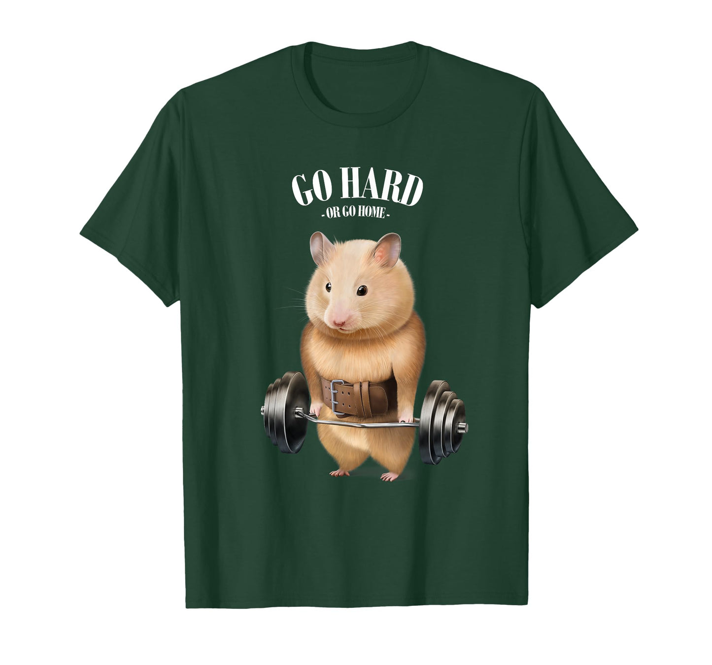 Hamster Muscle Training with Barbell Shrug Bar Fitness Gym T-Shirt