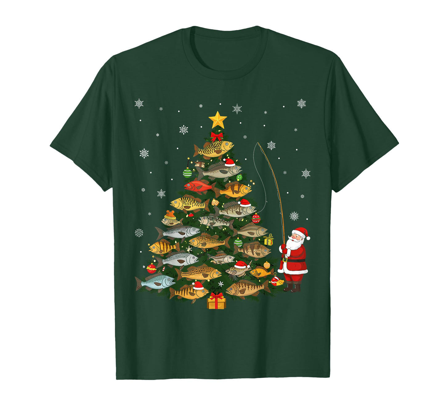 Christmas Bass Fishing Humor Fisherman Gifts for Fish Lovers T-Shirt