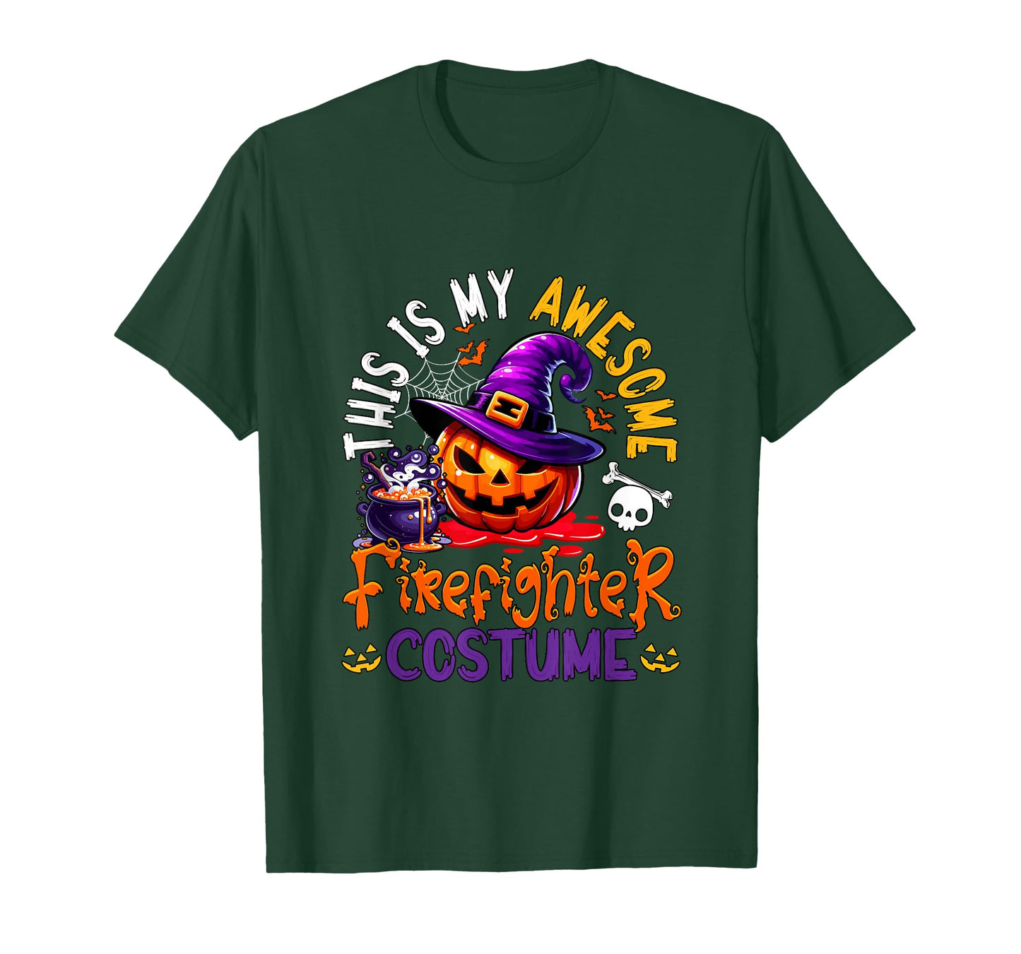 My Awesome Firefighter Costume Witch Carved Pumpkin T-Shirt