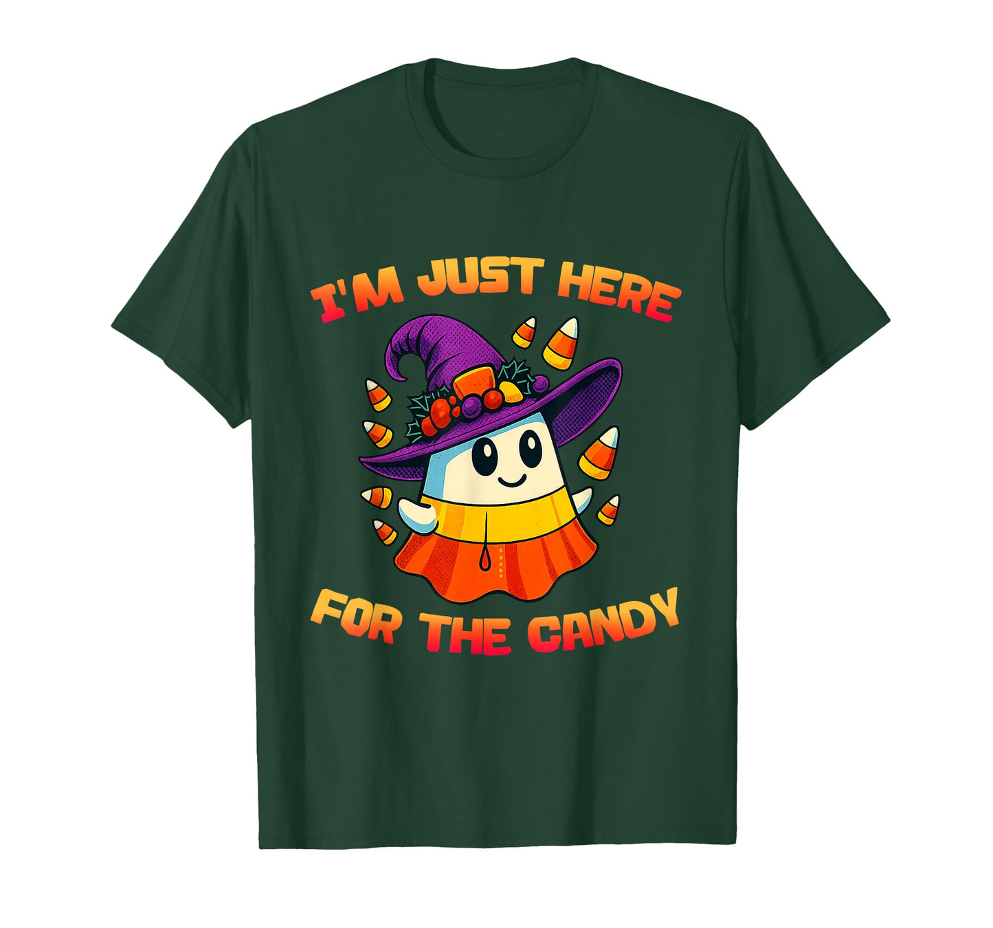 I’m Just Here for The Candy Funny Halloween Candy Corn Witch T-Shirt