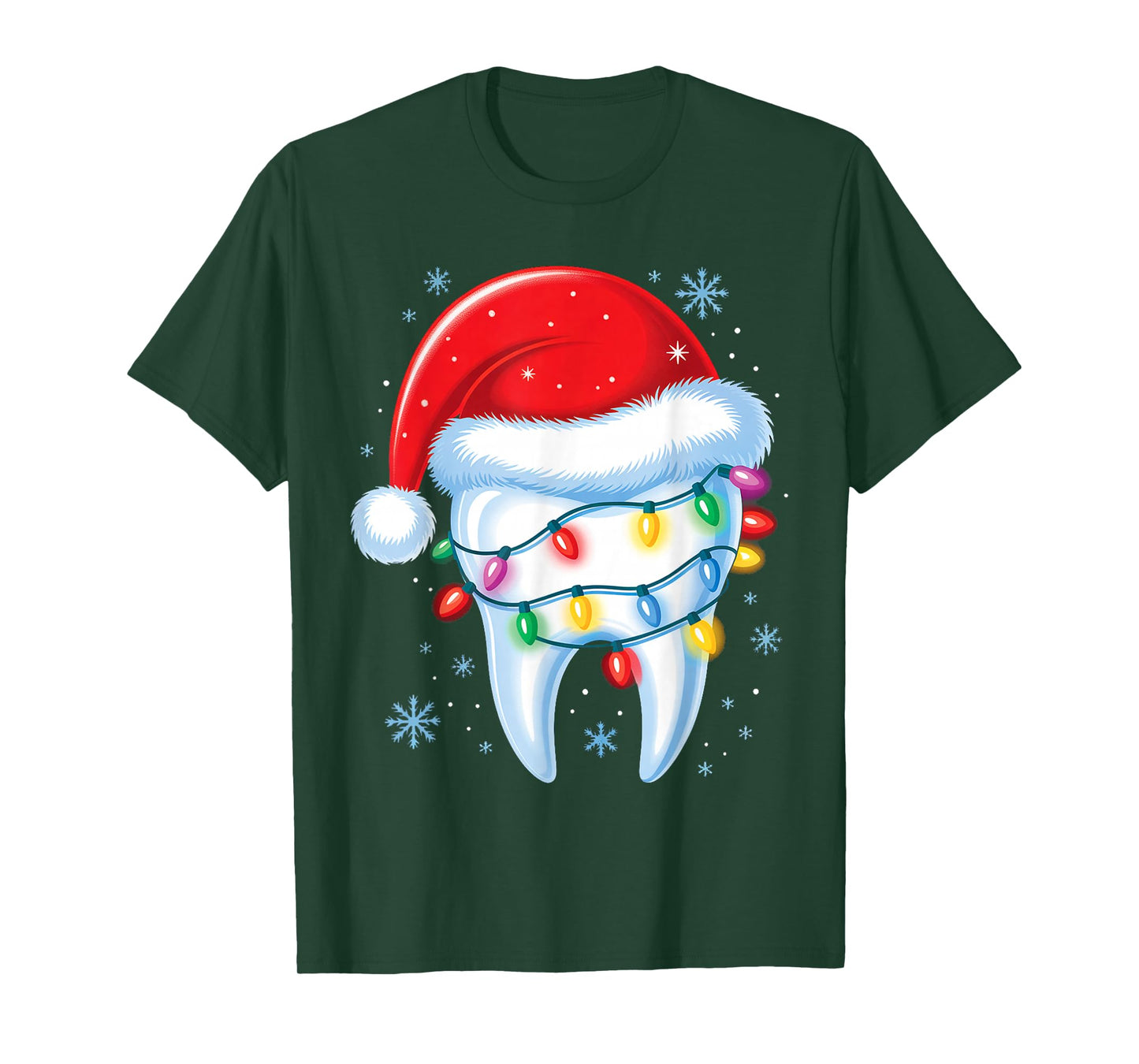 Retro Dental Christmas Tooth Santa Xmas Dentist Squad Crew T-Shirt