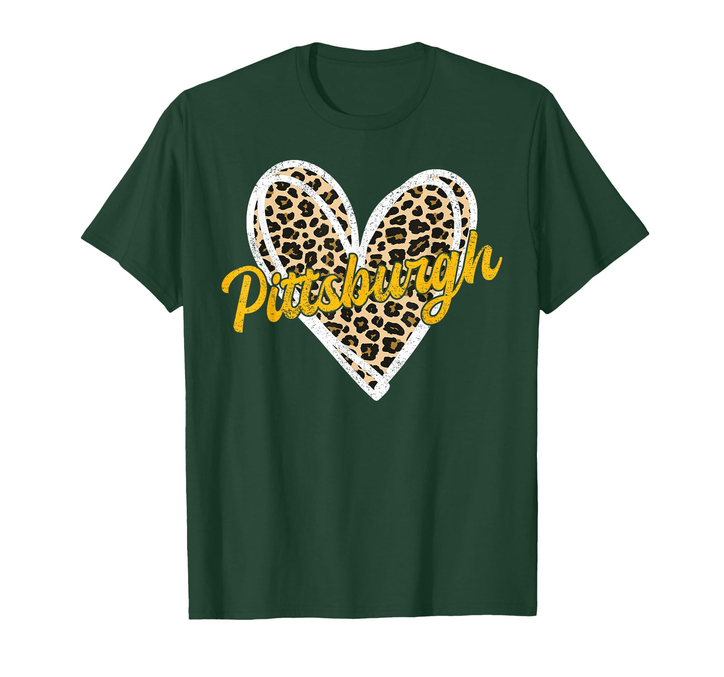 Pittsburgh Heart Leopard Woman Girl Women Kids T-Shirt