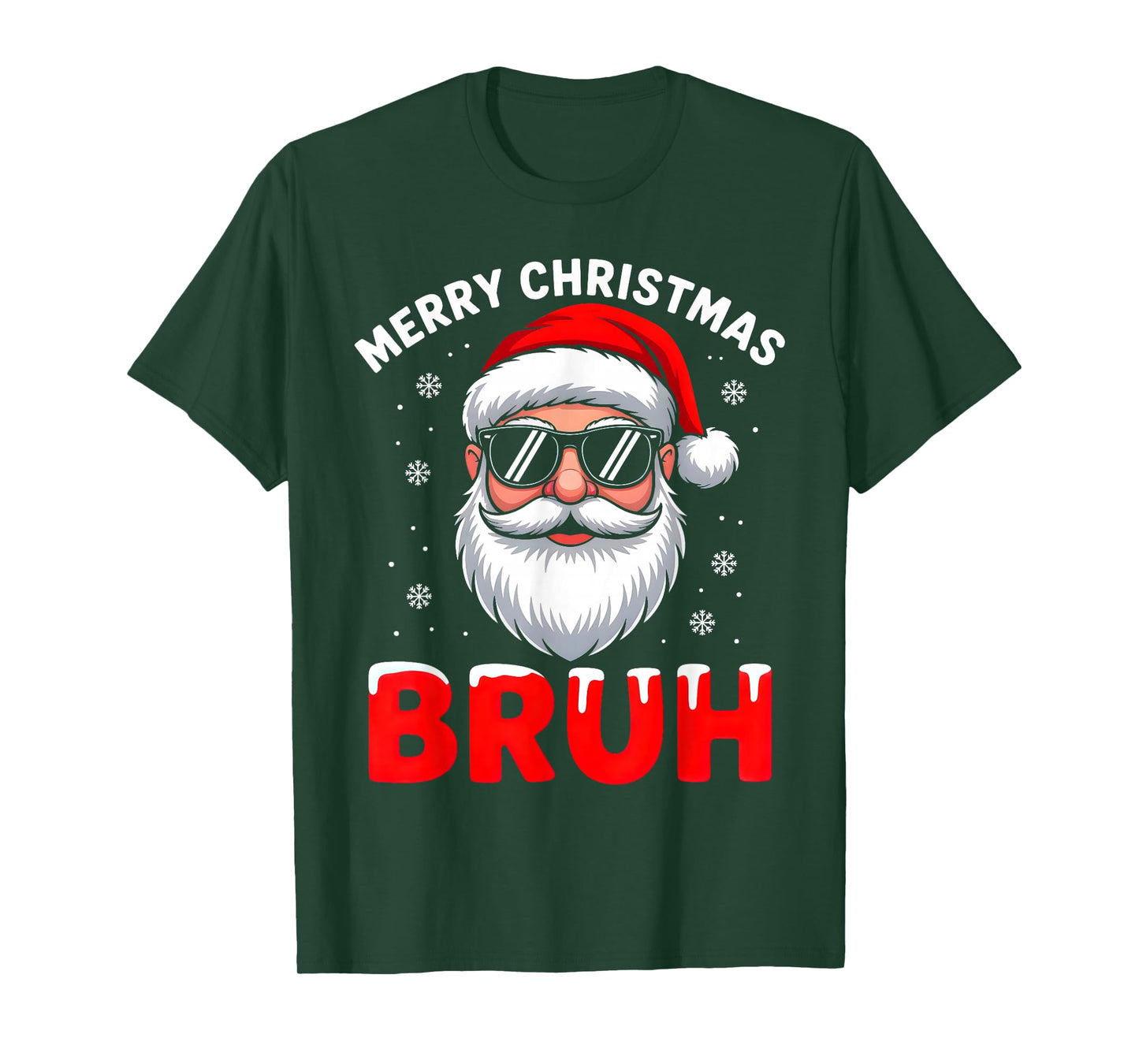 Merry Christmas Bruh Vintage Santa Claus Face Xmas Pajamas T-Shirt