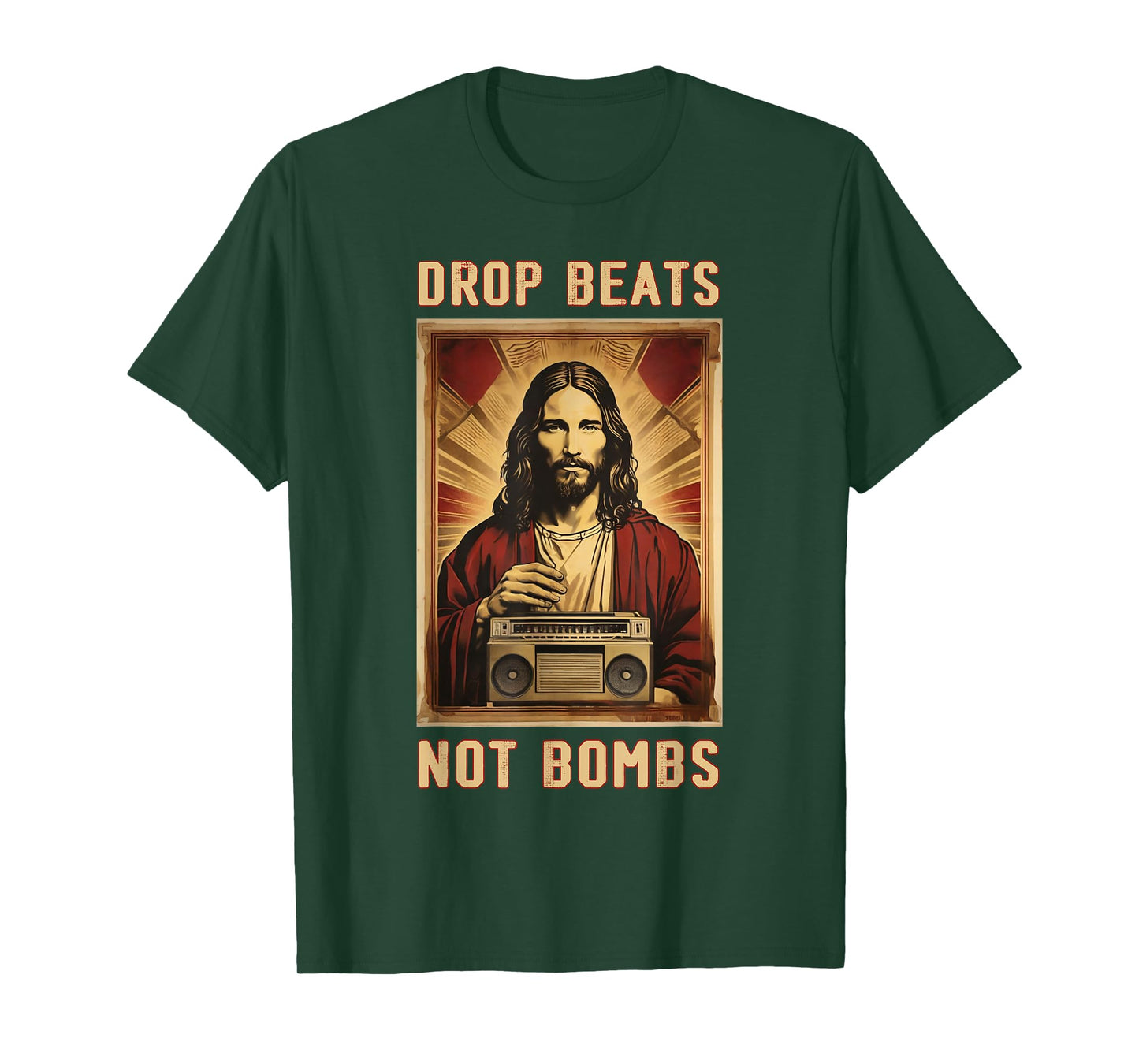 Drop Beats Not Bombs Anti-War Jesus Christ T-Shirt