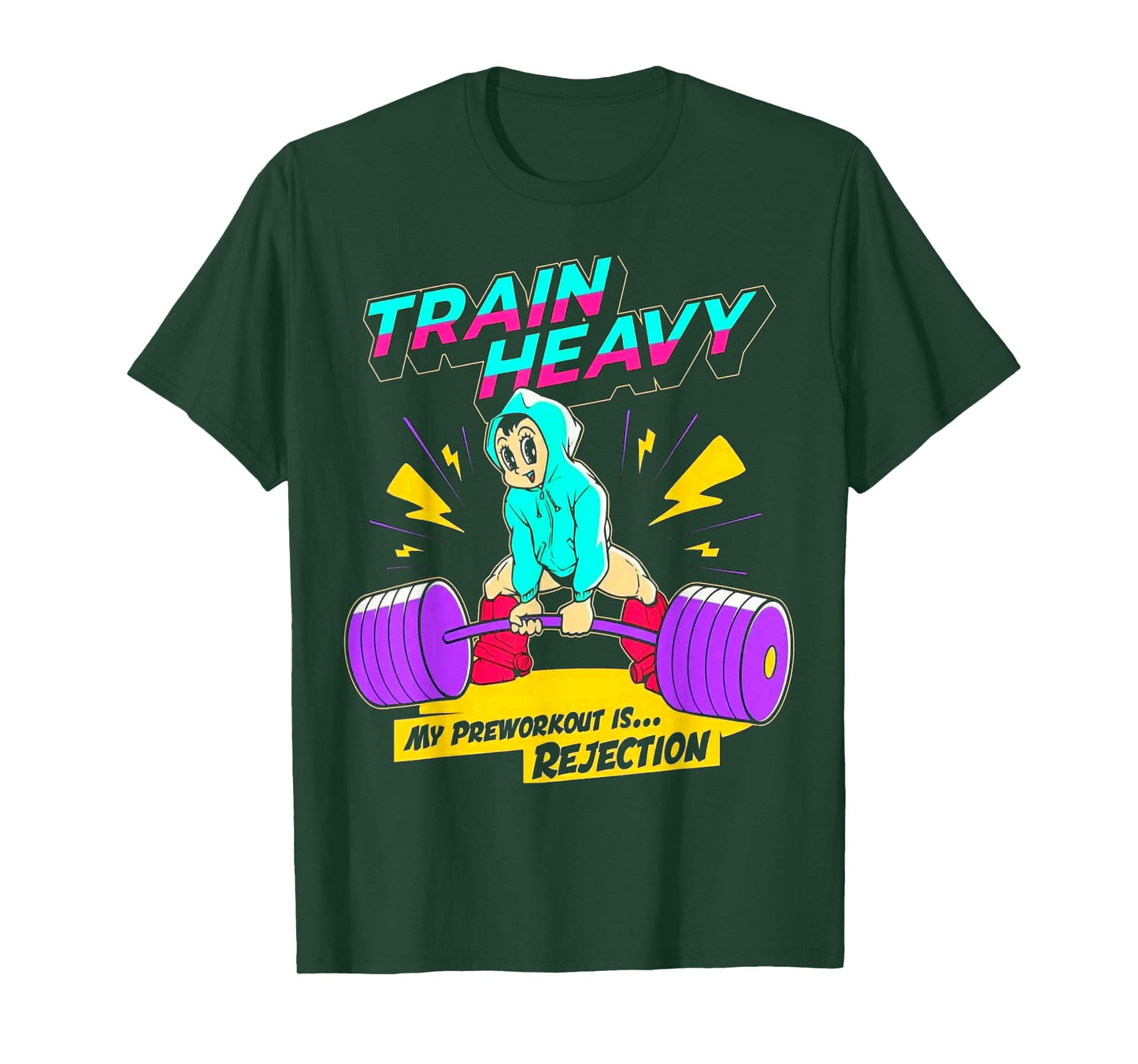 Train Heavy My Pre-Workout Is Rejection Gym Bodybuilding T-Shirt