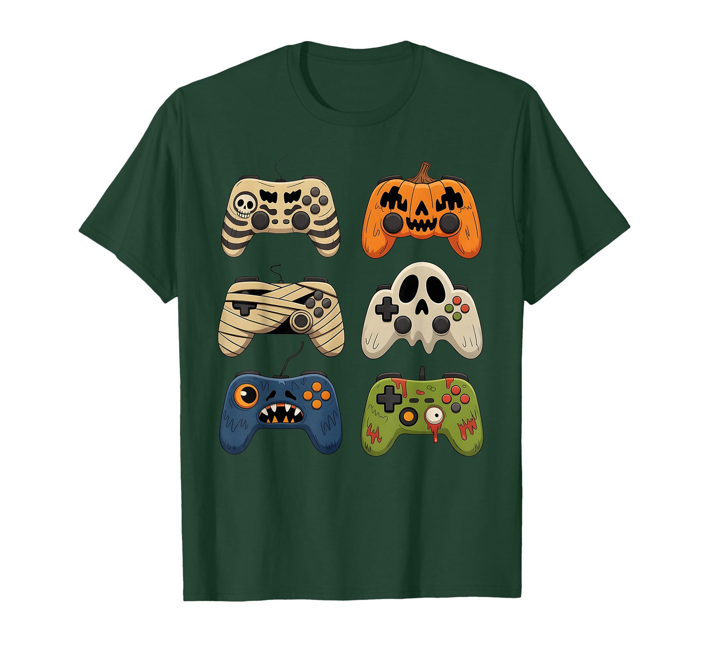 Halloween Skeleton Zombie Gaming Controllers Mummy Gifts Kid T-Shirt