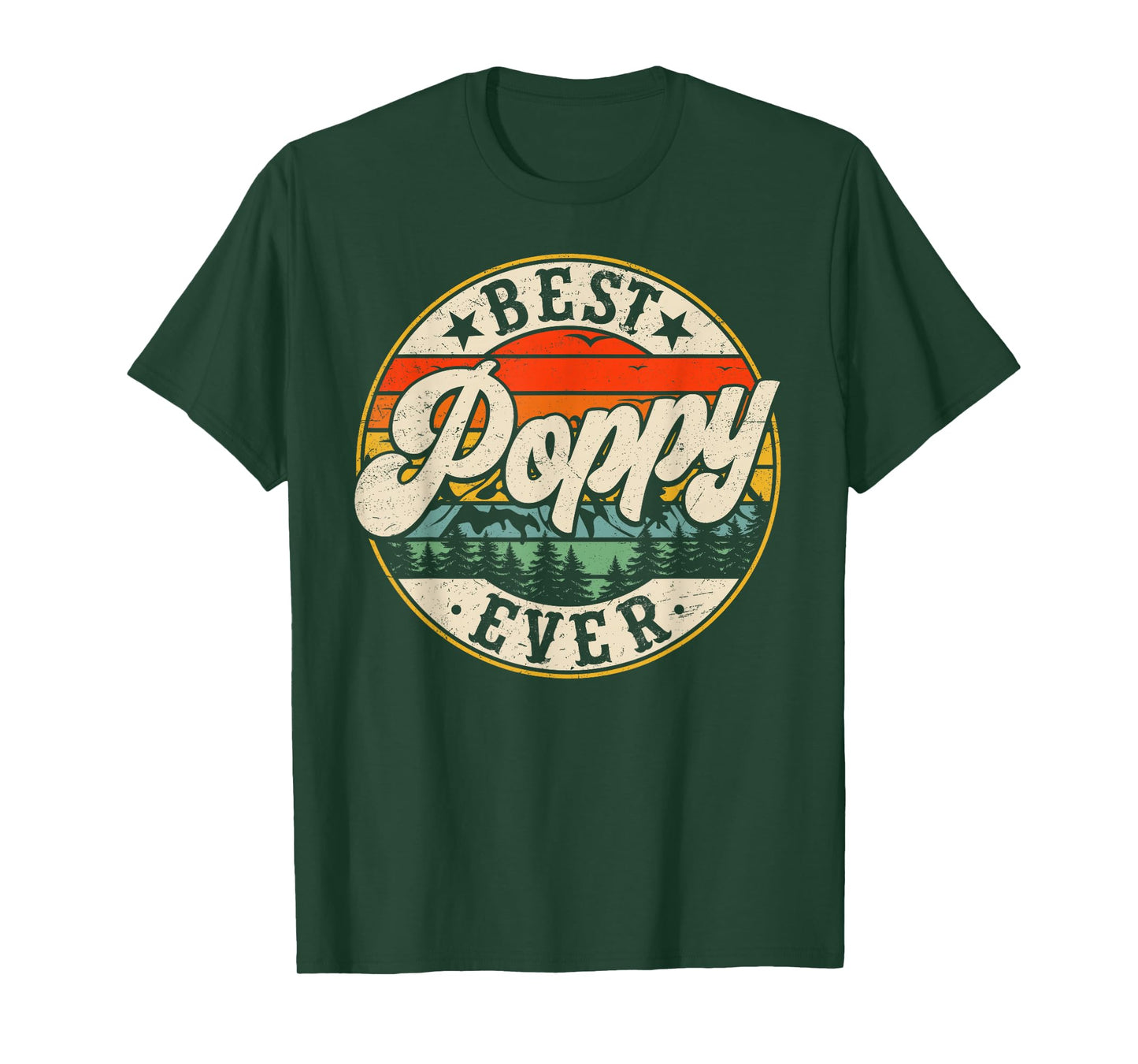Vintage Best Poppy Ever Father's Day Grandpa Men T-Shirt