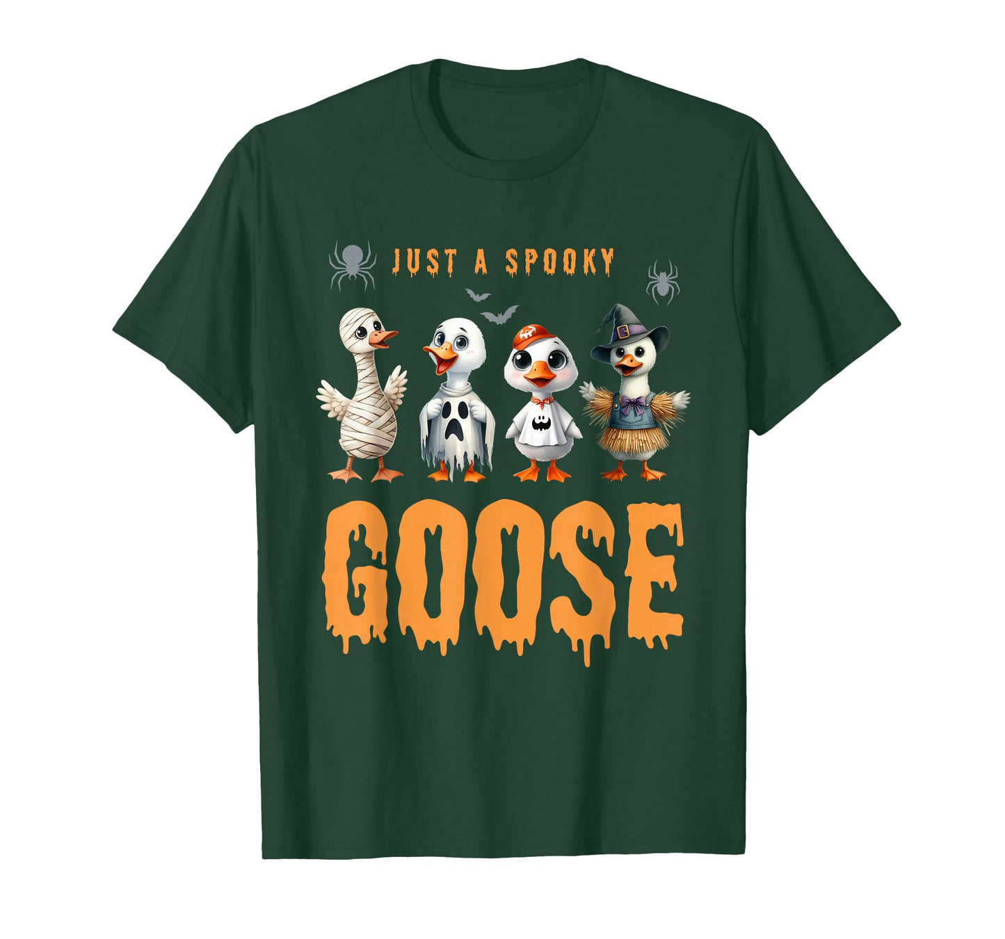 Just A Spooky Goose Funny Halloween Animals Trick Or Treat T-Shirt