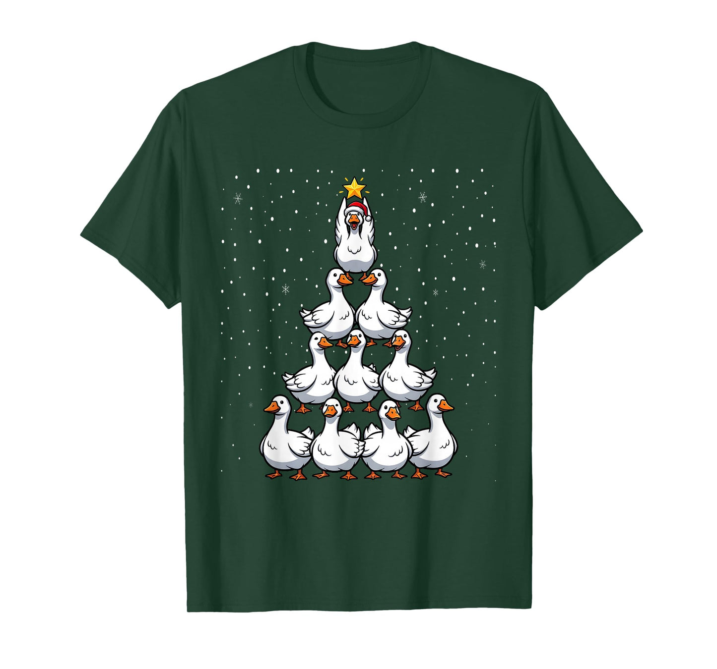 Funny Goose Christmas Tree Farm Animal T-Shirt