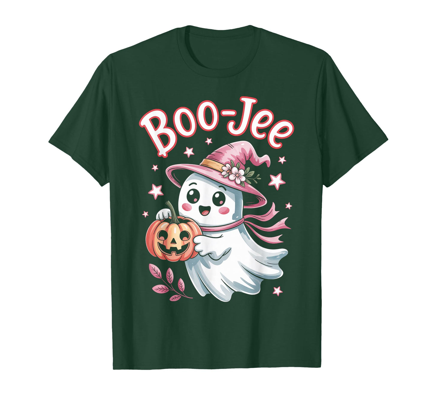 Pink Halloween Ghist Witch Pumpkin Boo Boo-JEE Bougie Girls T-Shirt