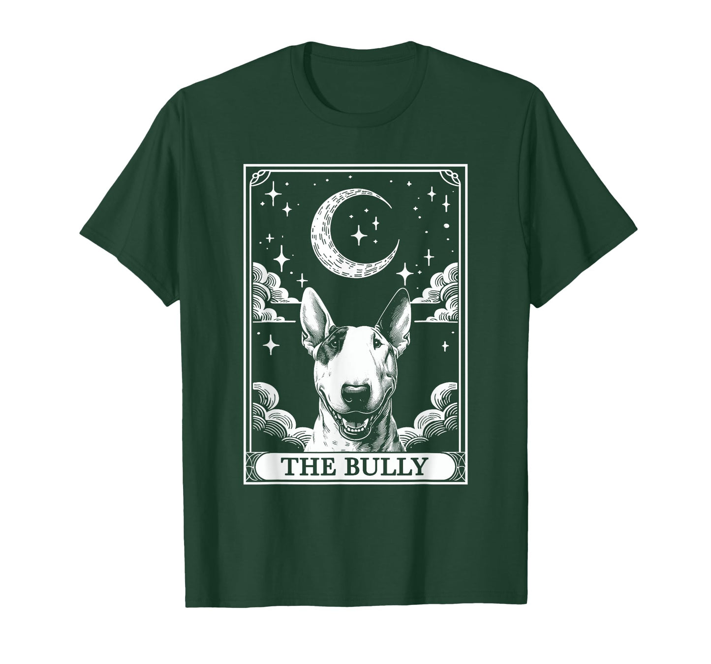Tarot Card Vintage Crescent Moon Bull Terrier Bully Dog Mom T-Shirt
