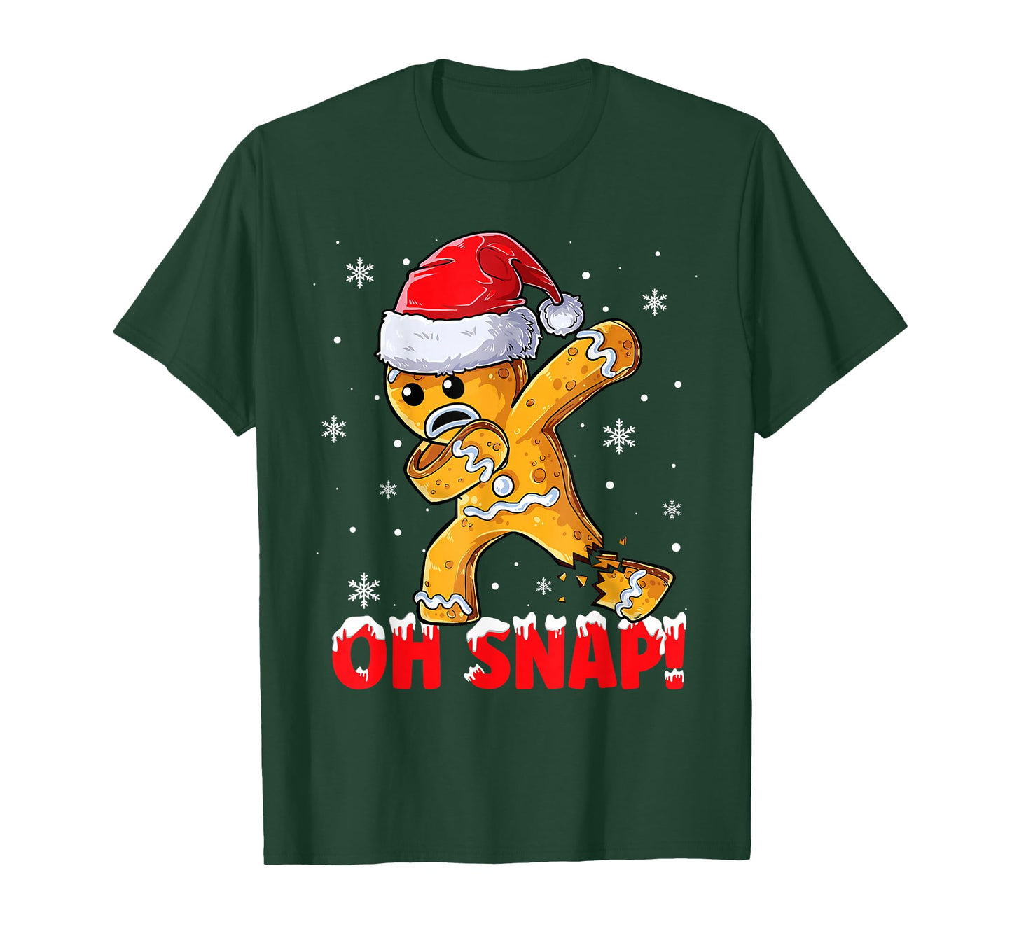 Oh Snap Dabbing Gingerbread Man Merry Christmas Xmas Holiday T-Shirt