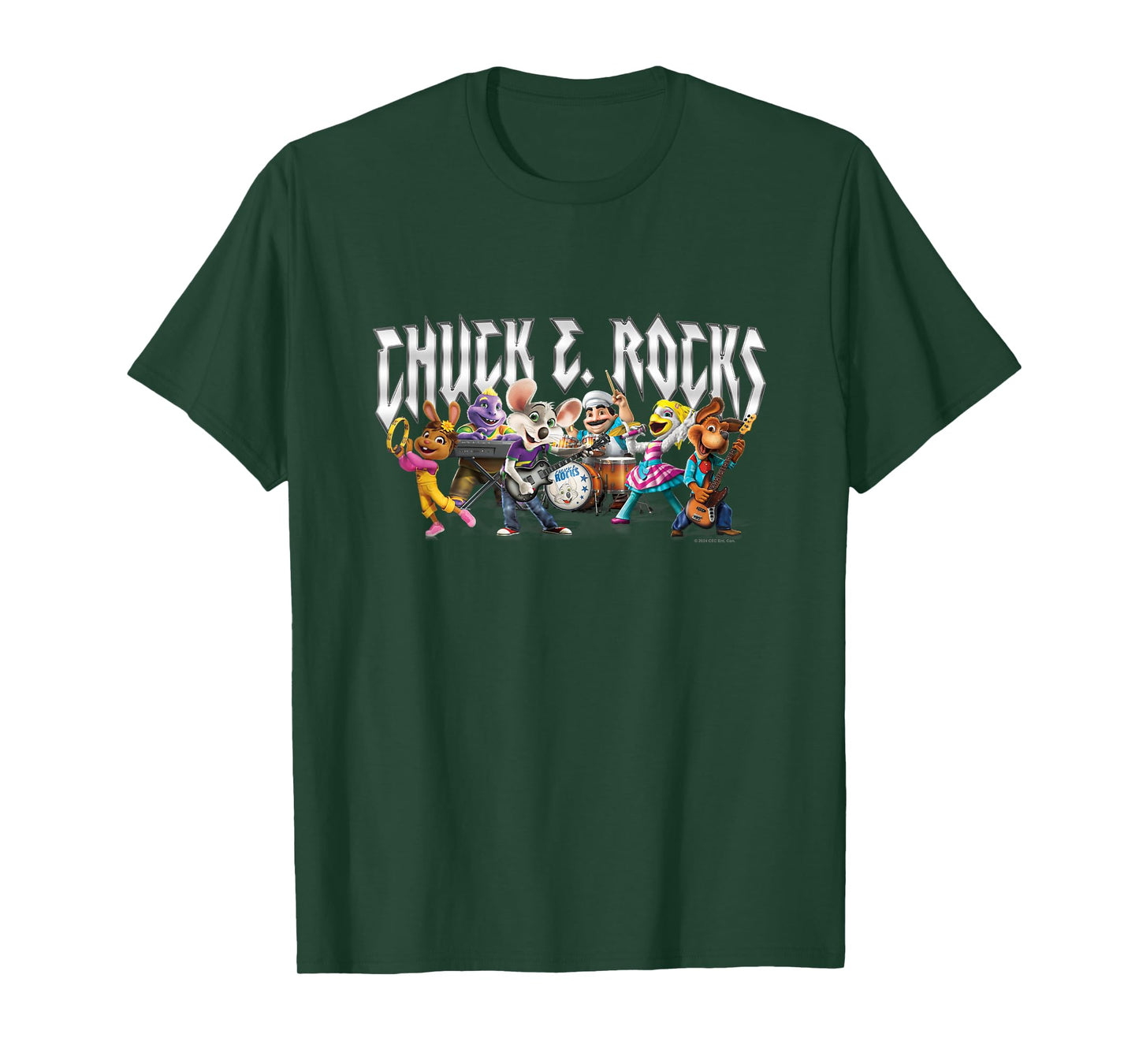 Chuck E. Cheese Chuck E. Rock Band Group Shot Chest Logo T-Shirt