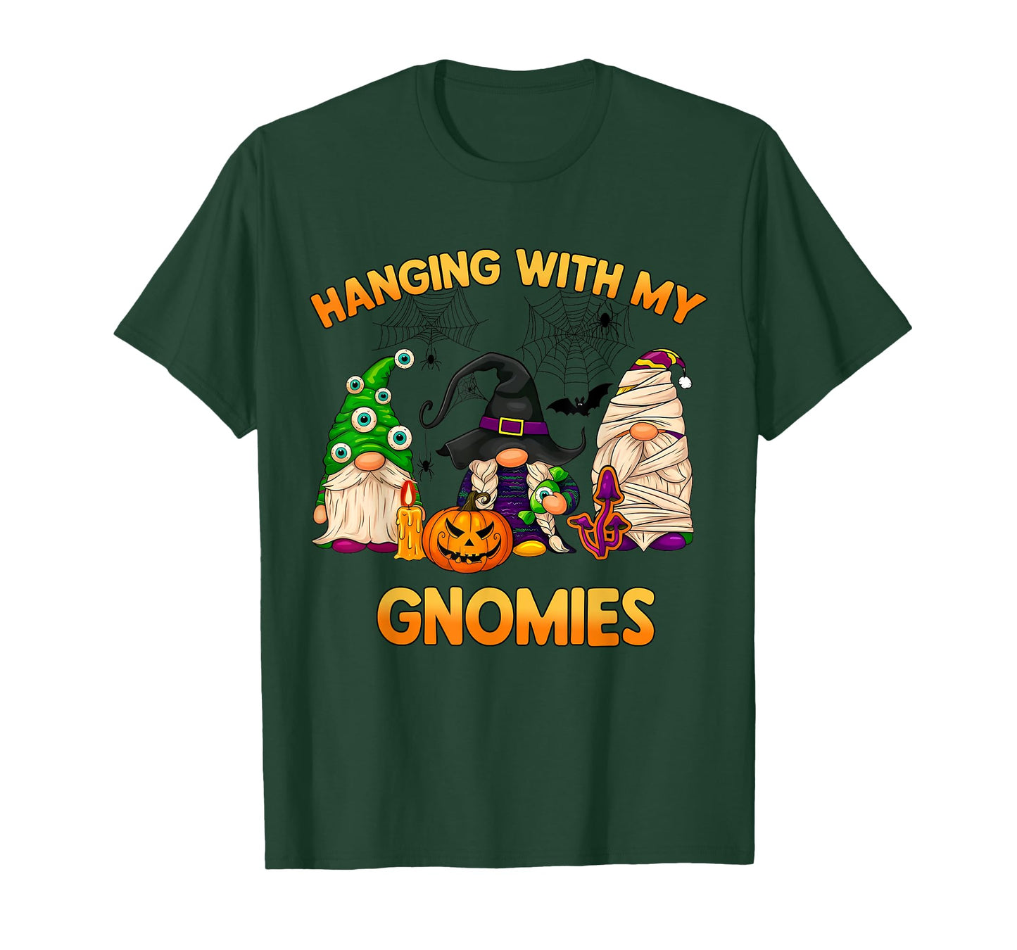 Funny Gnome Hanging with My Gnomes Halloween T-Shirt