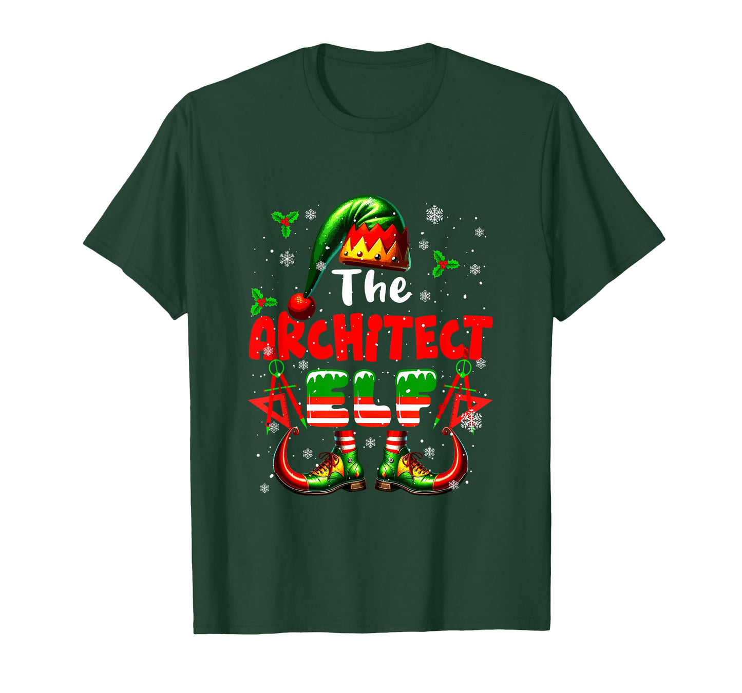 The Architect Elf Christmas Funny Job Team Matching Parties T-Shirt