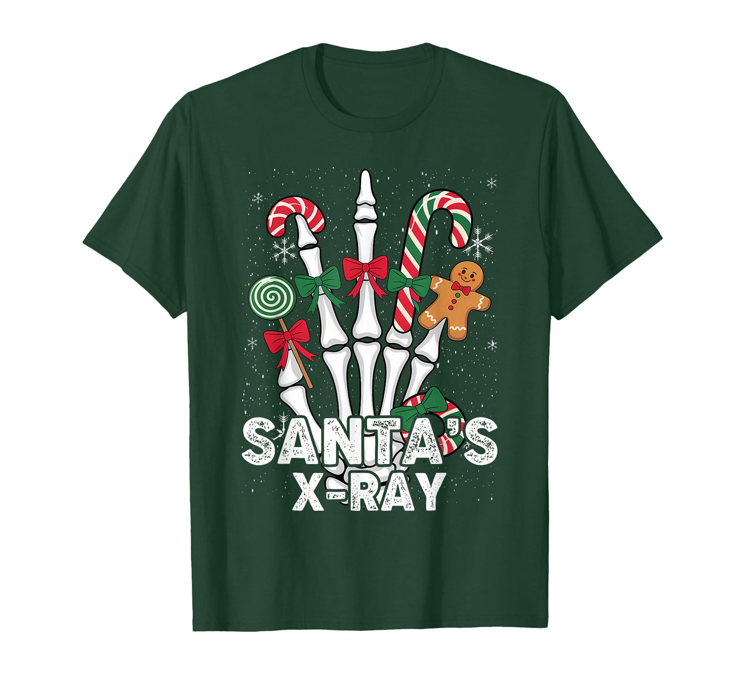 Santa's X-Ray Candy Cane Christmas Radiology Technologist T-Shirt