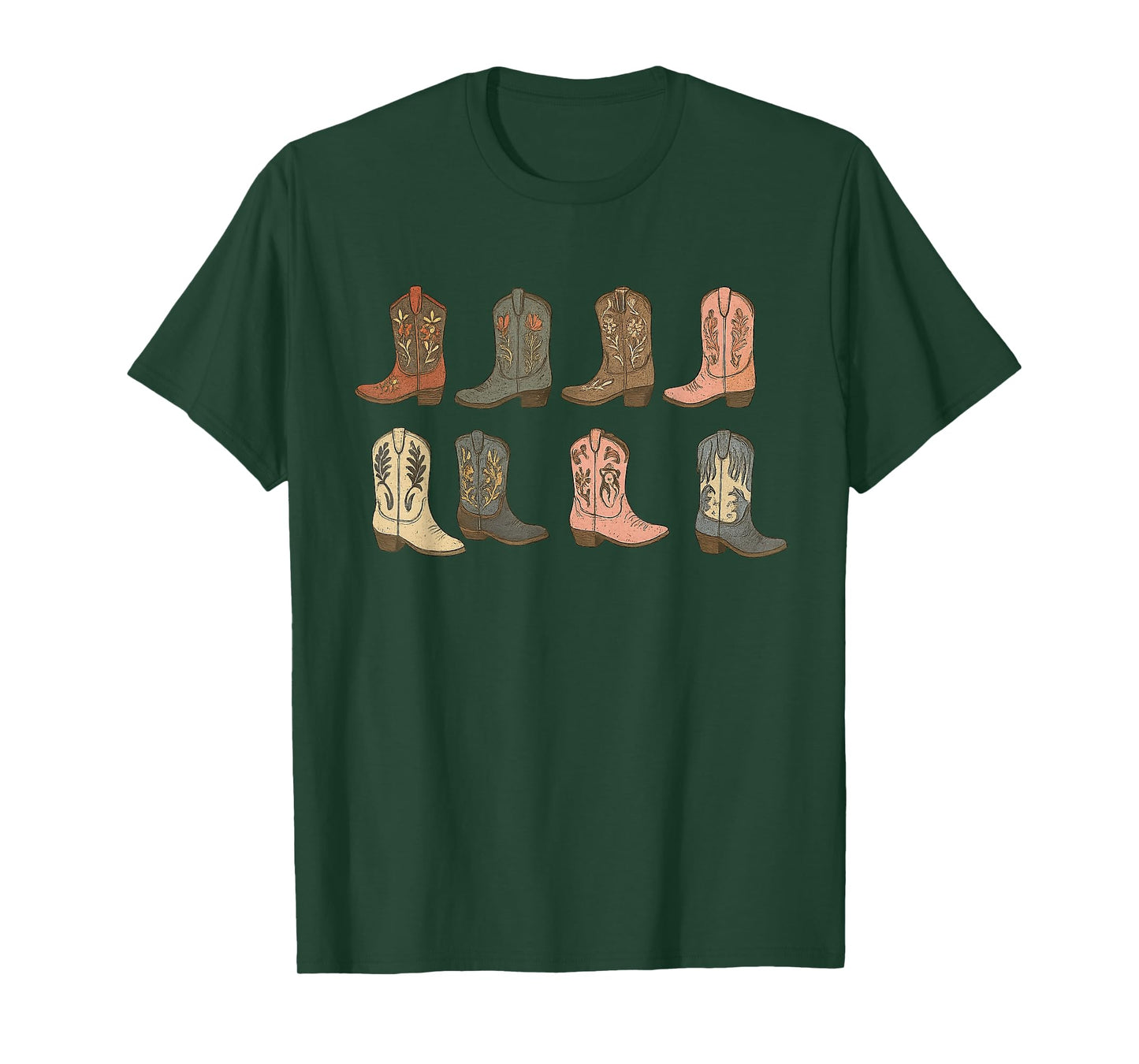 Cute Country Cowgirl Boots Cowboy Women Western Vintage T-Shirt