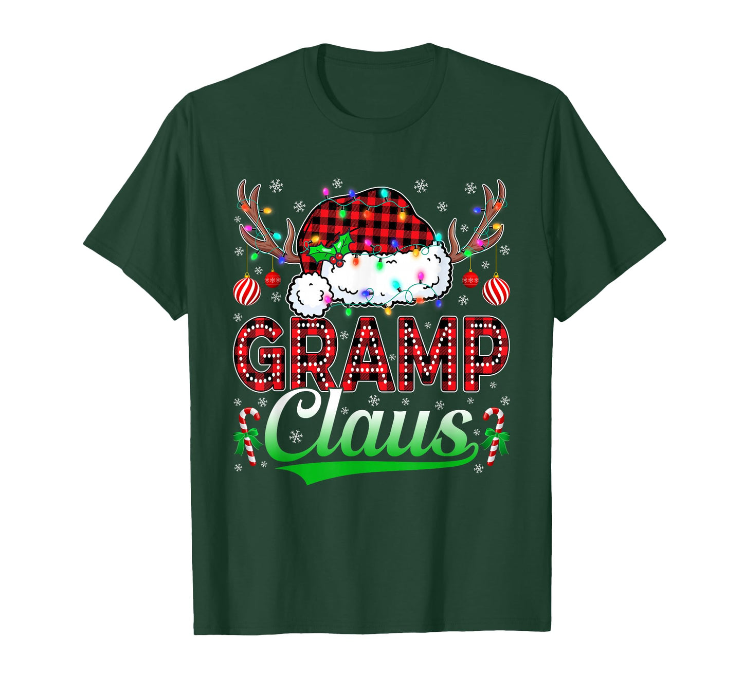 Gramp Claus Christmas Lights Matching Family Xmas Pajama T-Shirt