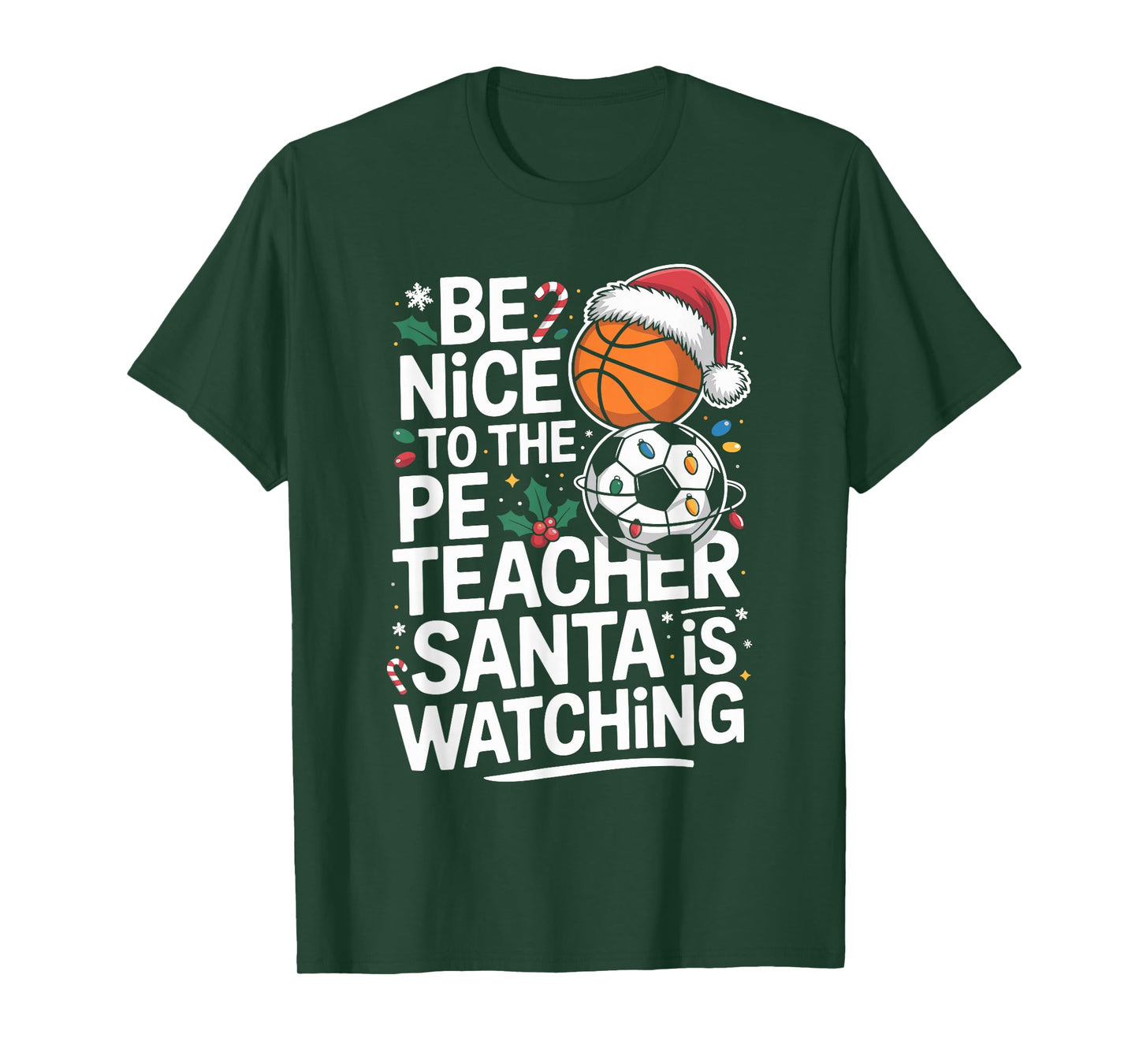 Funny PE Teacher Christmas Physical Education Xmas T-Shirt