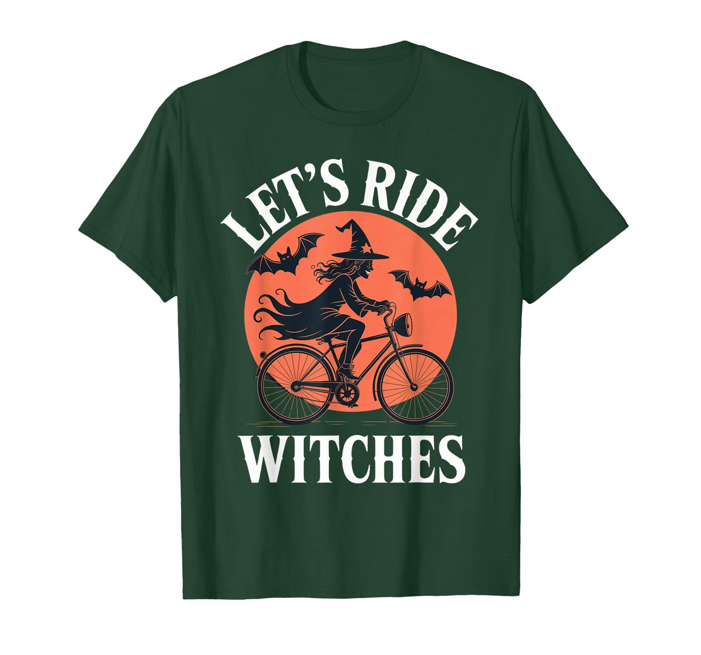 Let’s Ride Witches Funny Halloween Witch Bicycle Outfit T-Shirt