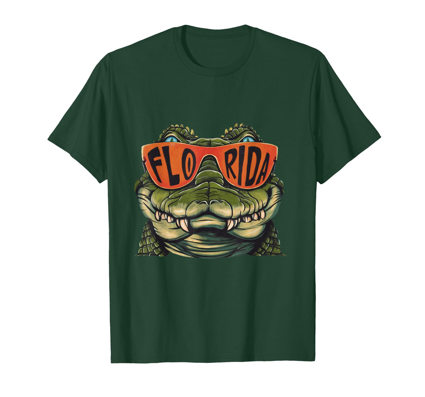 Florida Alligator Wearing Retro Style Sunglasses Animal Art T-Shirt