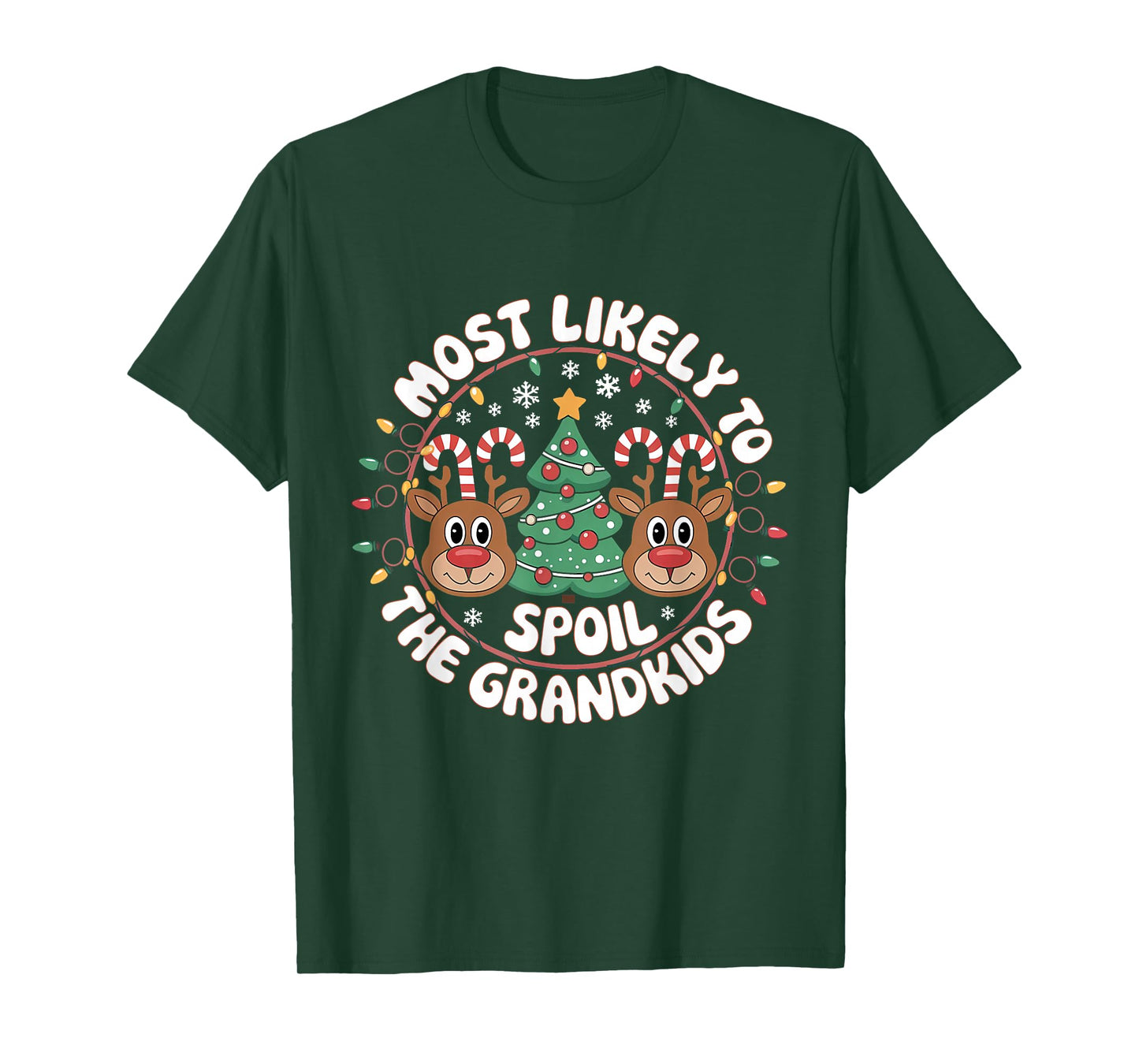 Most Likely to Spoil The Grandkids Christmas Party Family T-Shirt