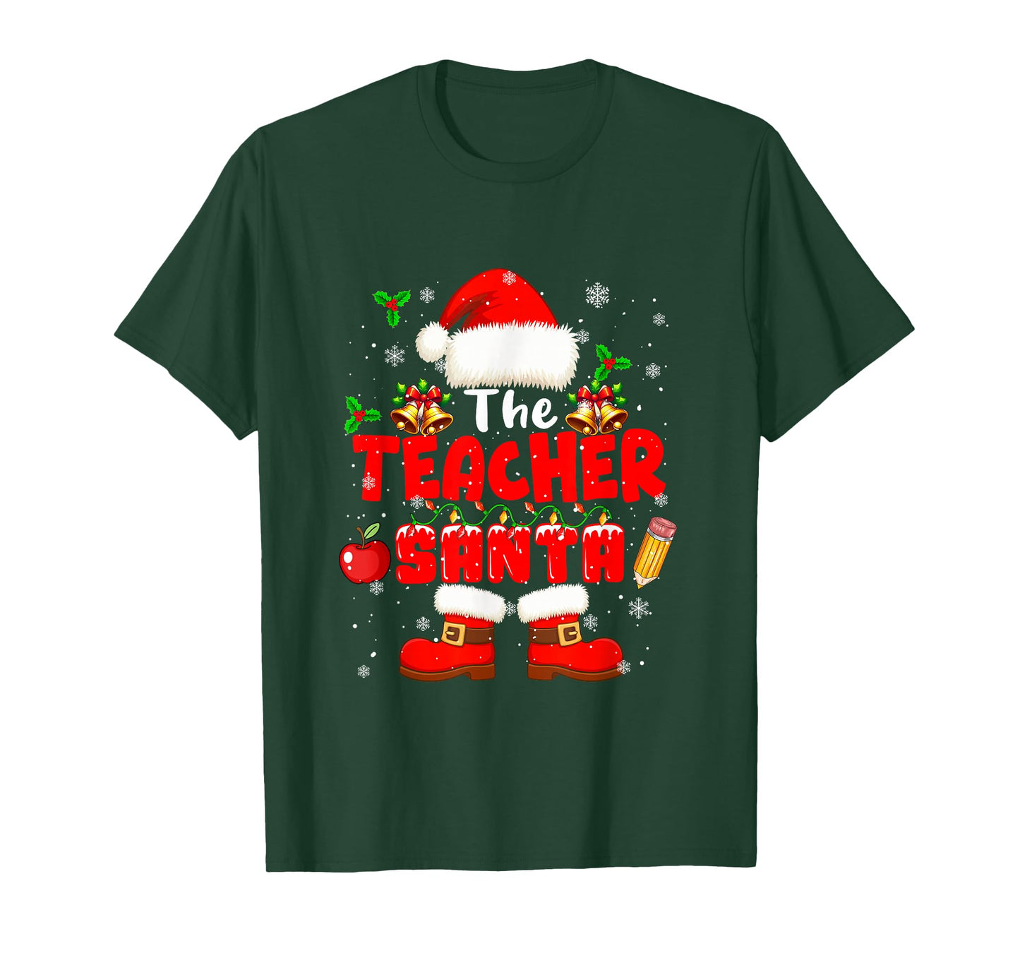 The Teacher Santa Christmas Colorful Costume Job Team T-Shirt