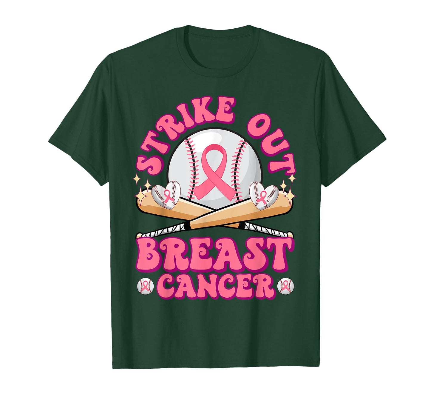 Strike Out Breast Cancer Awareness Pink October Baseball T-Shirt