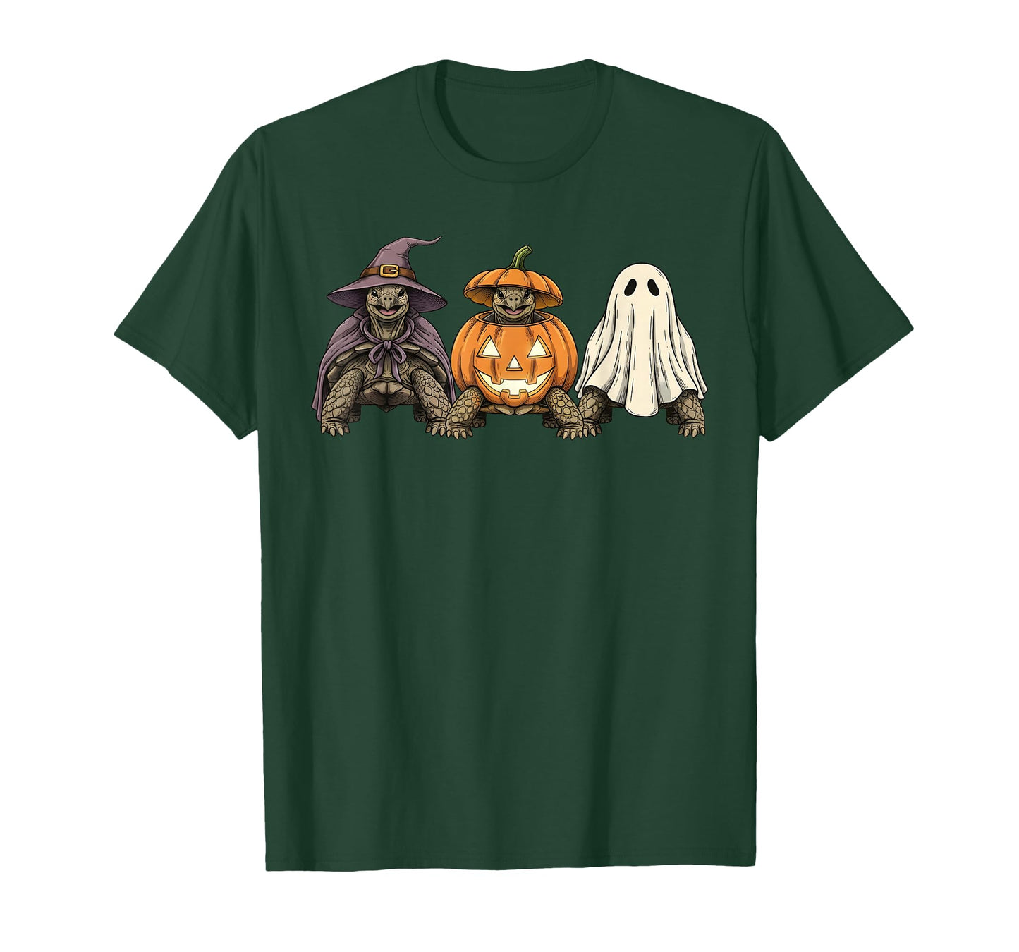 Spooky Ghost Sulcata Tortoise Lover Pumpkin Halloween T-Shirt