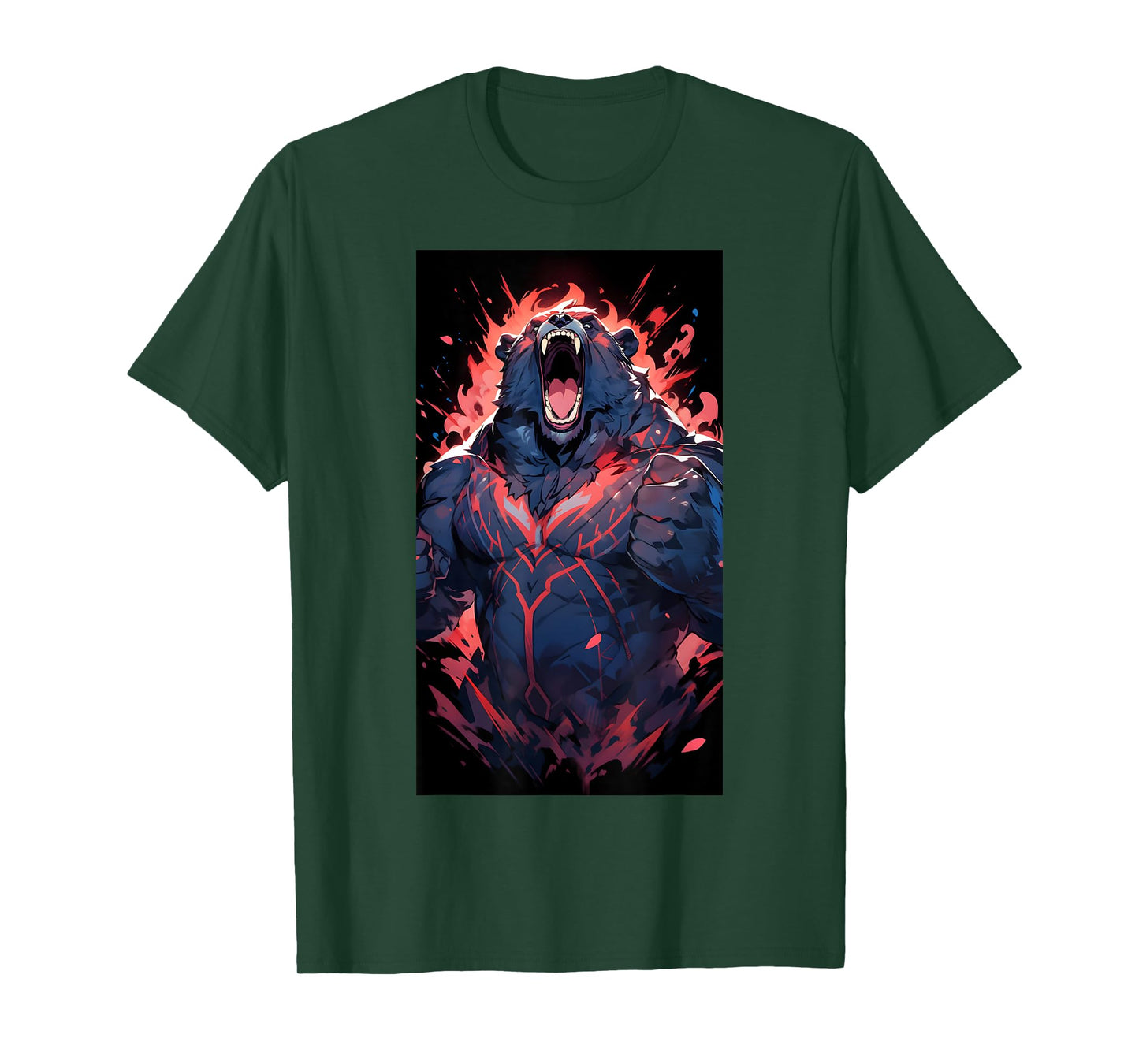 Bodybuilding Fitness Gym Bodybuilder Bear Anime Workout T-Shirt