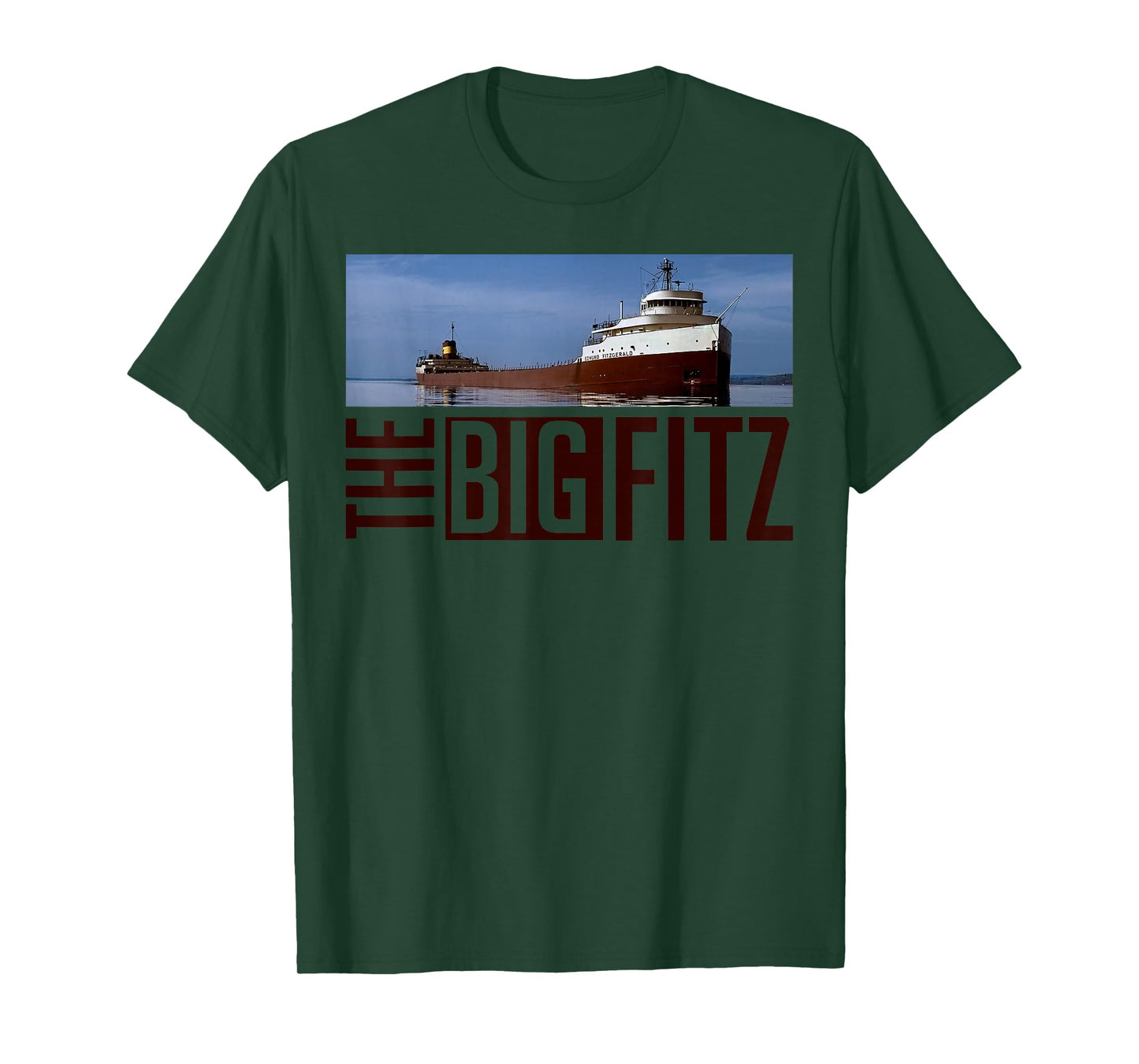 Great-Lakes Maritime Edmund Fitzgerald Co. Edmund Fitzgerald T-Shirt, Unisex-Adults, Blue, Small, Short Sleeve, T-Shirt