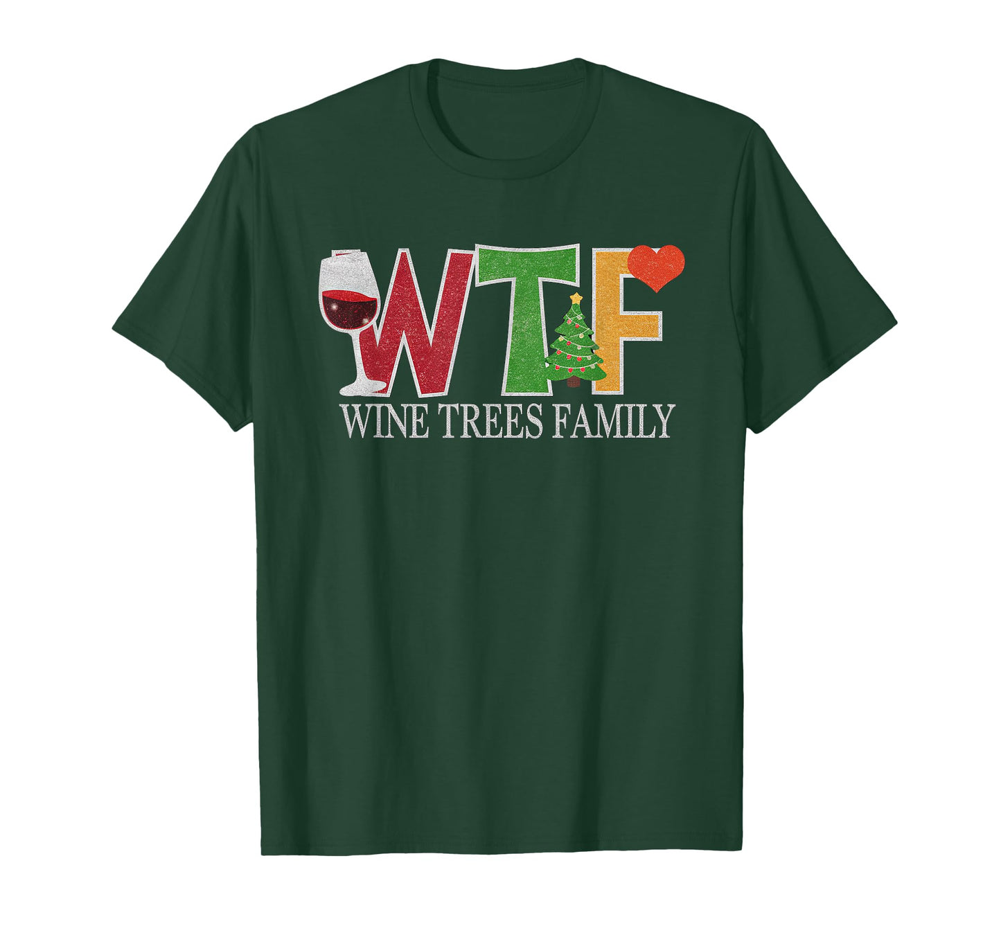 Christmas WTF Wine Trees Family Santa Christmastree T-Shirt