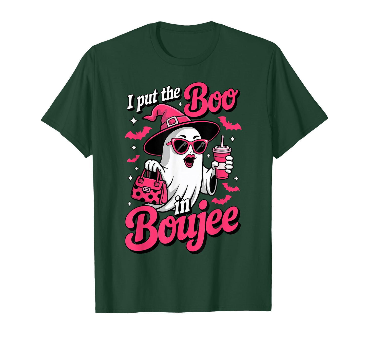 Funny Boujee Boo Halloween Sassy Pink Ghost Party Costumes T-Shirt