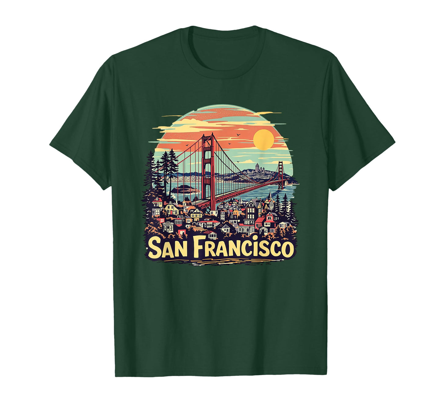 San Francisco Golden Gate Bridge Retro Souvenir Vintage T-Shirt
