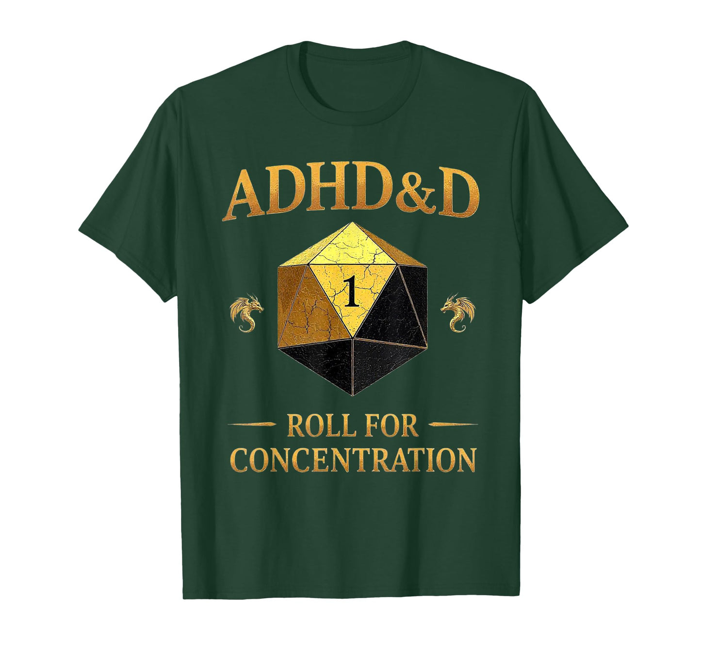 Vintage ADHD&D Roll For Concentration T-Shirt