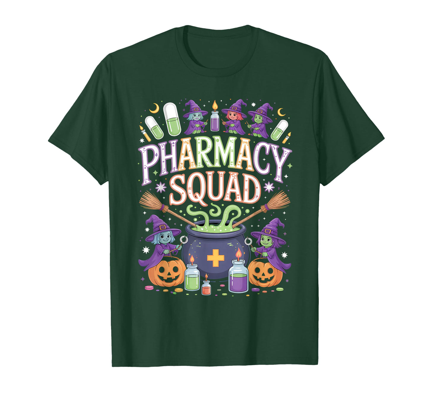 Pharmacy Squad Funny Witch Outfit for Pharmacists and Spooky T-Shirt
