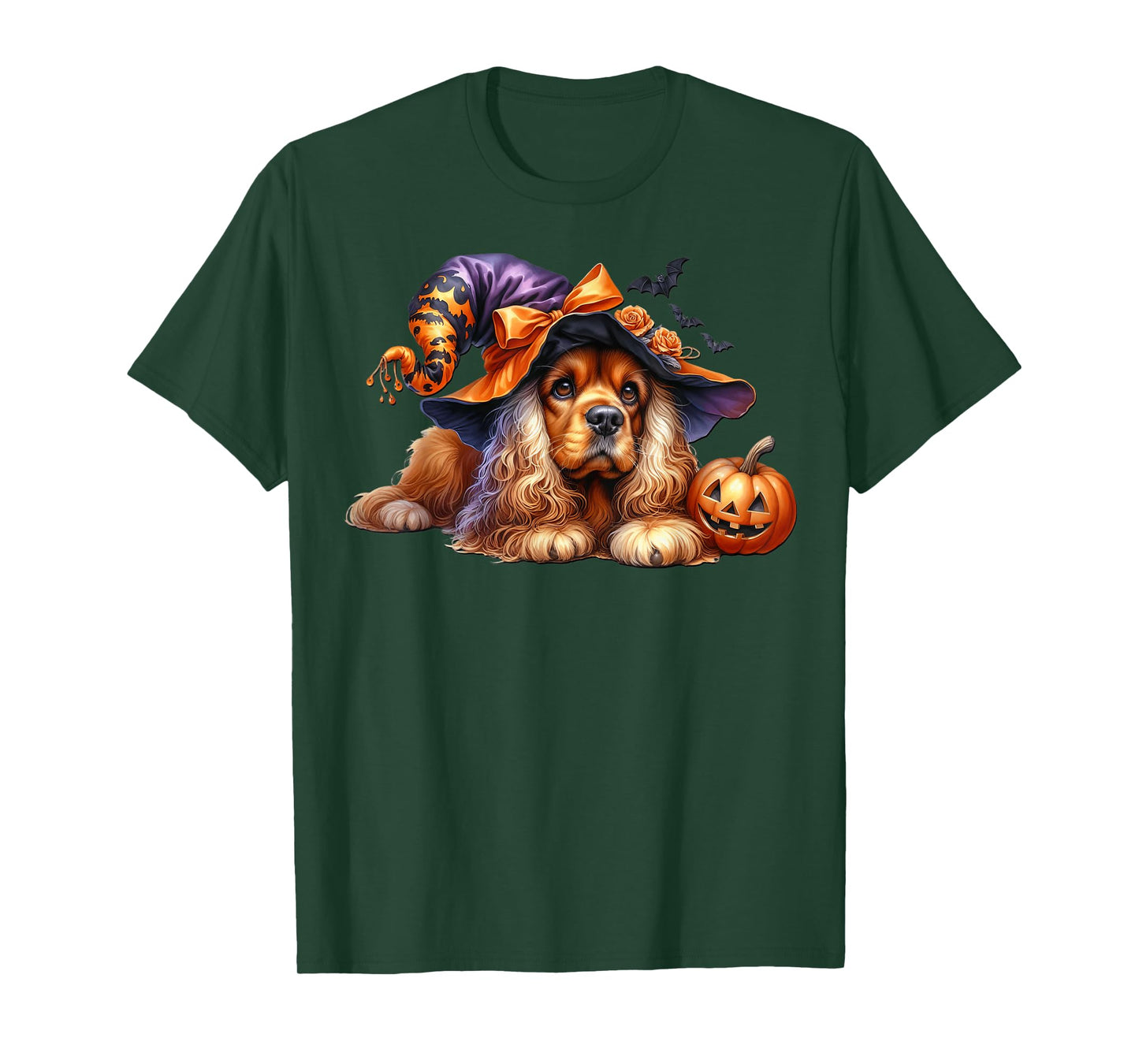 Cute Cavalier King Charles Spaniel Dog Halloween Graphic T-Shirt