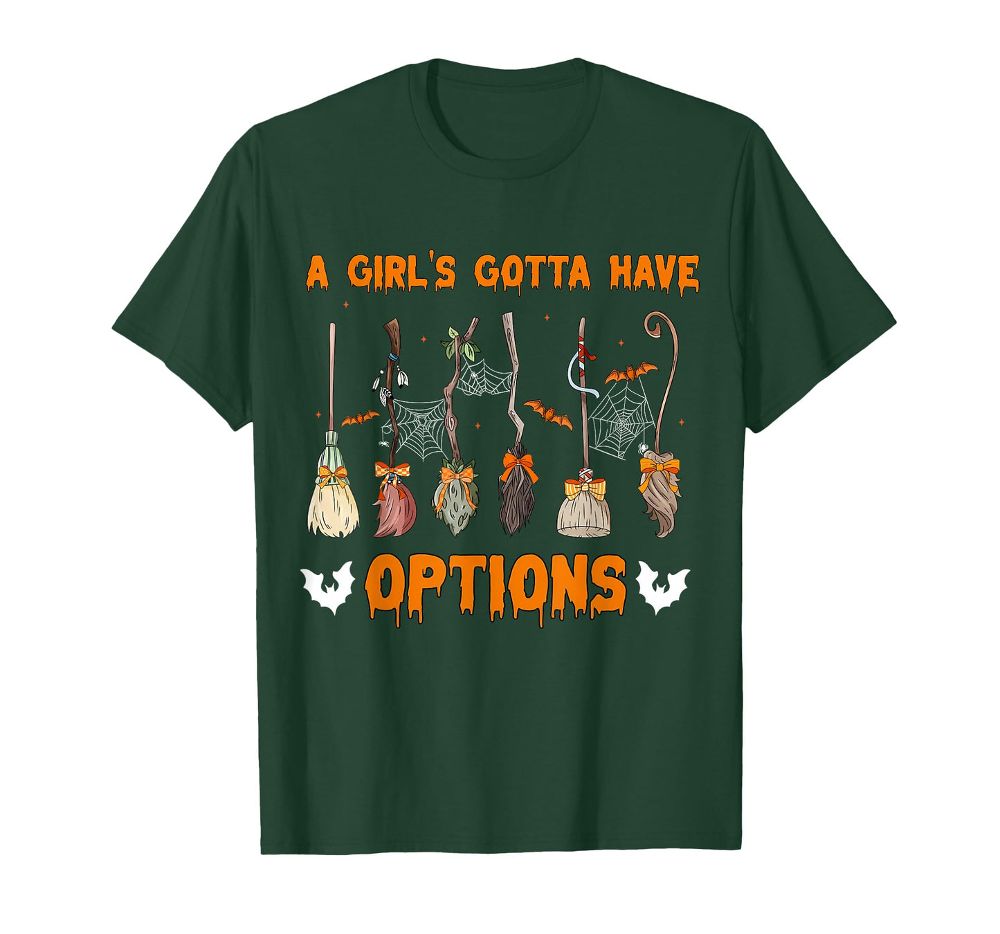 A Girl’s Gotta Have Options Cute Witch Broom Halloween T-Shirt