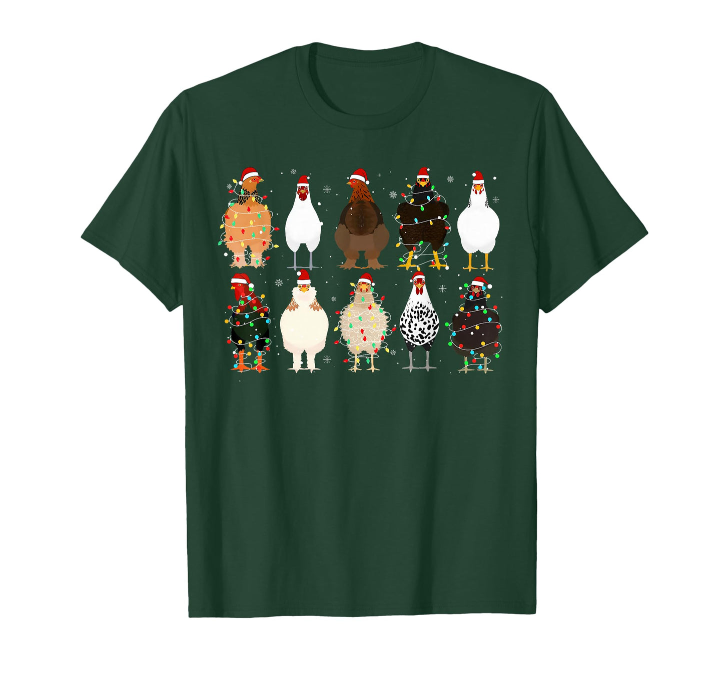 Chickens Xmas Lights Pajamas Holiday Merry Christmas Family T-Shirt