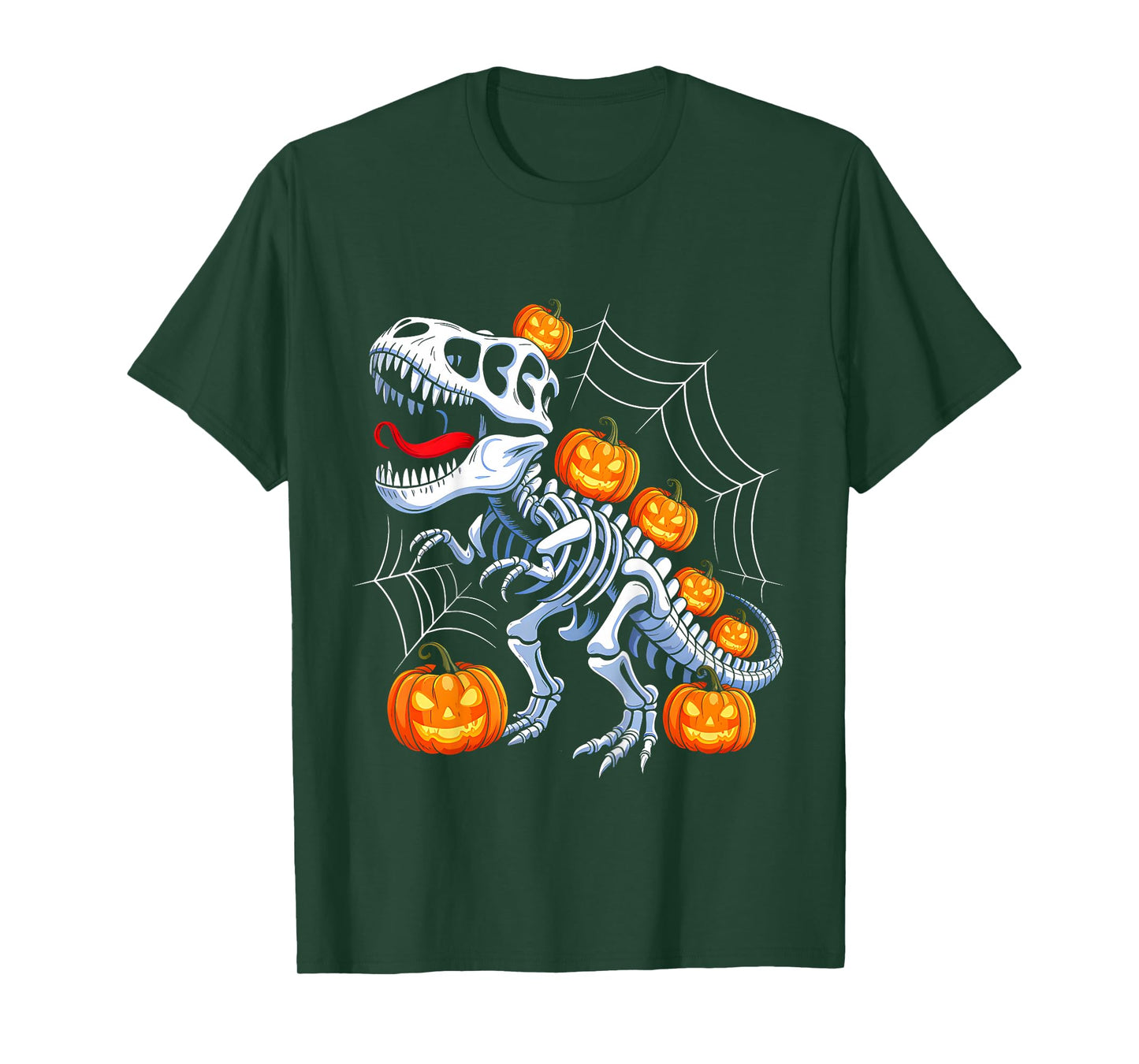 Kids Funny Halloween Dinosaur T rex Pumpkin Horror Party Costume T-Shirt