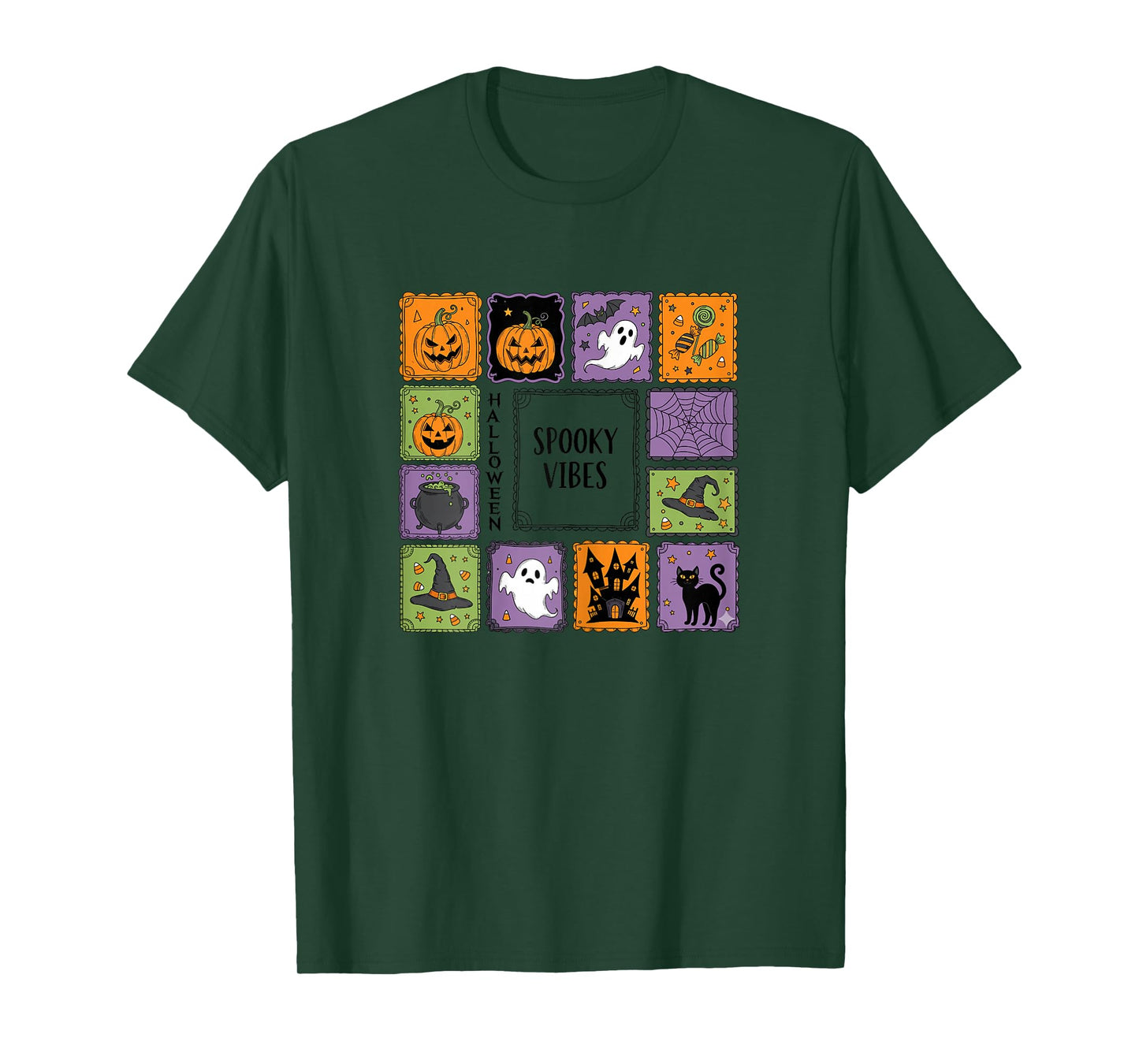 Halloween Pumpkins Ghost Witch Haunted House Cute T-Shirt