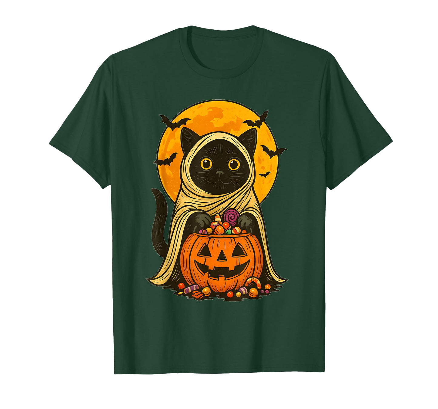 Cat Halloween Spooky Trick or Treat T-Shirt