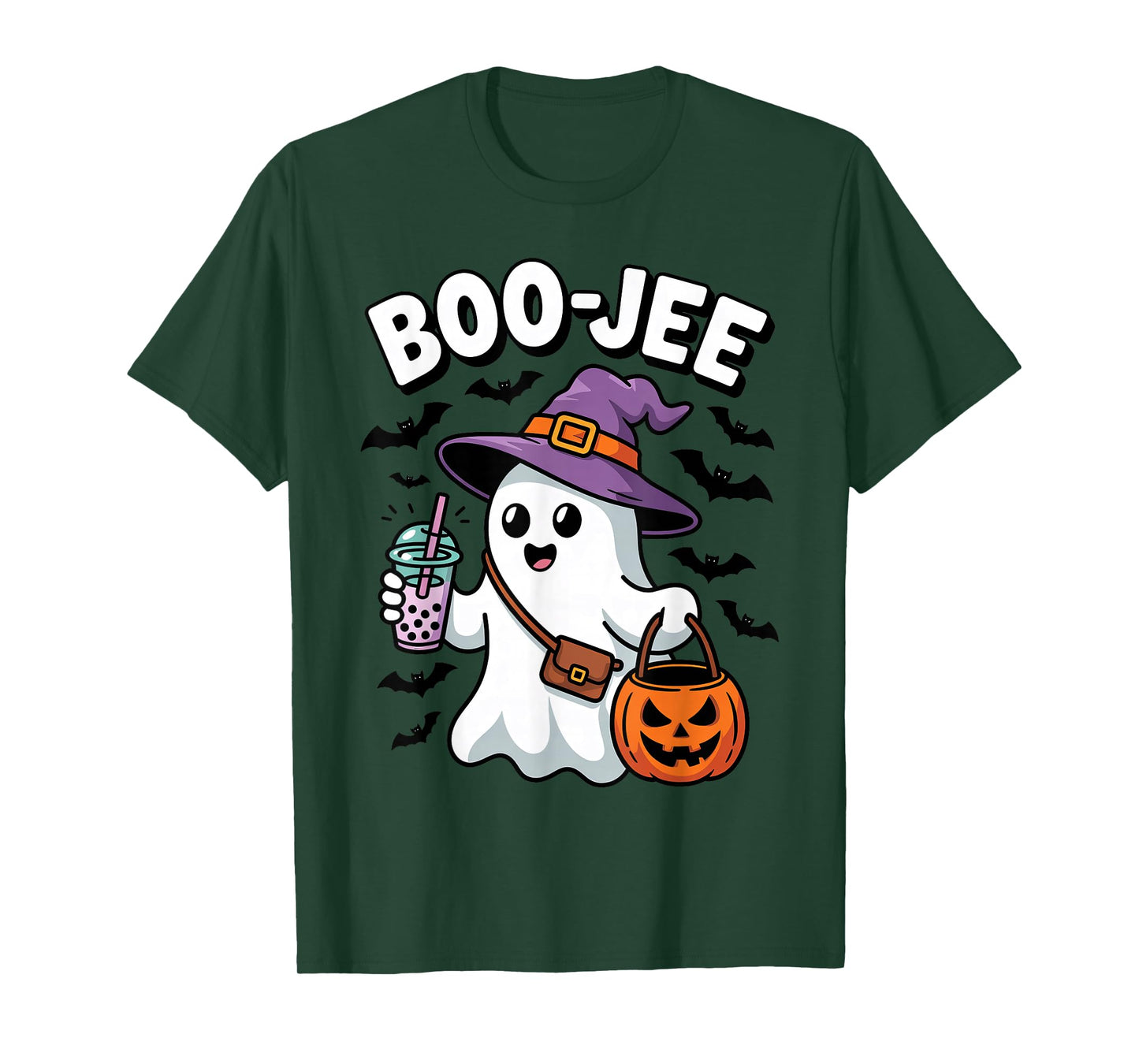 Boujee Ghost Drinking Coffee Jack-o-Lantern Halloween Party T-Shirt