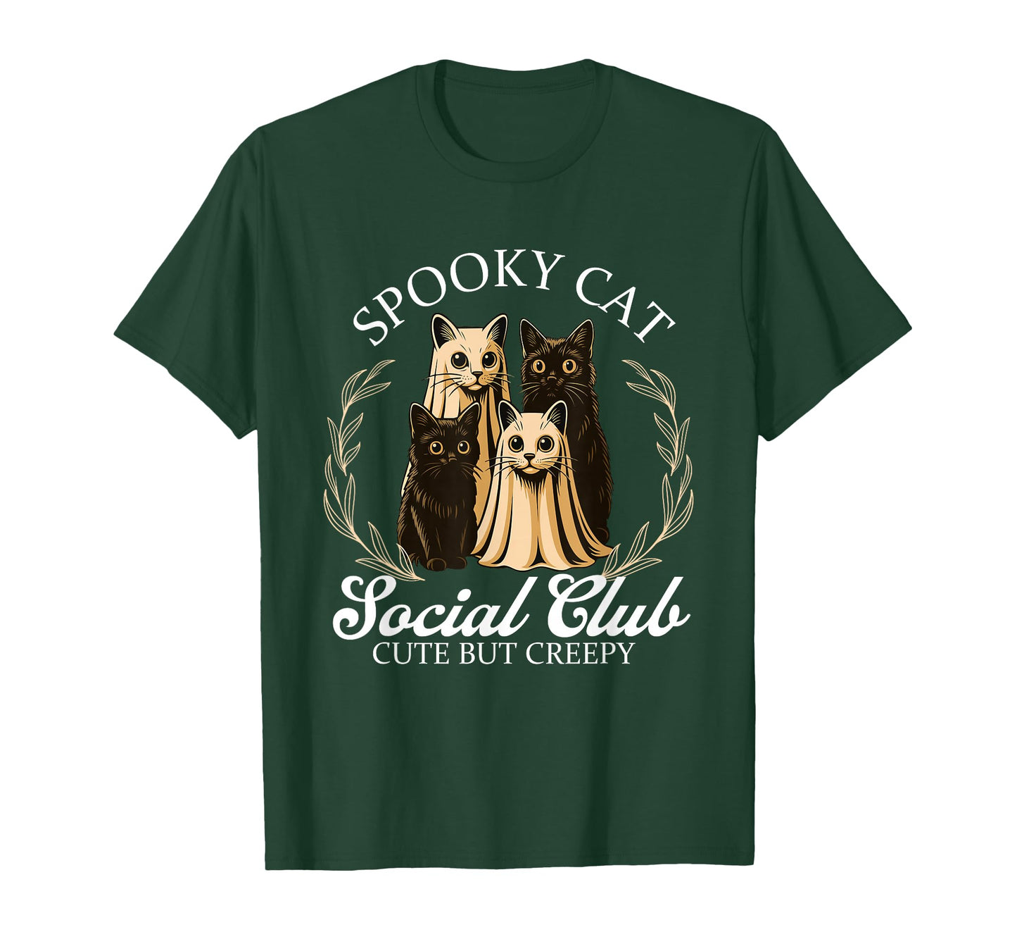 Spooky Cat Social Club - Halloween Cat Lover Kitty Owner T-Shirt