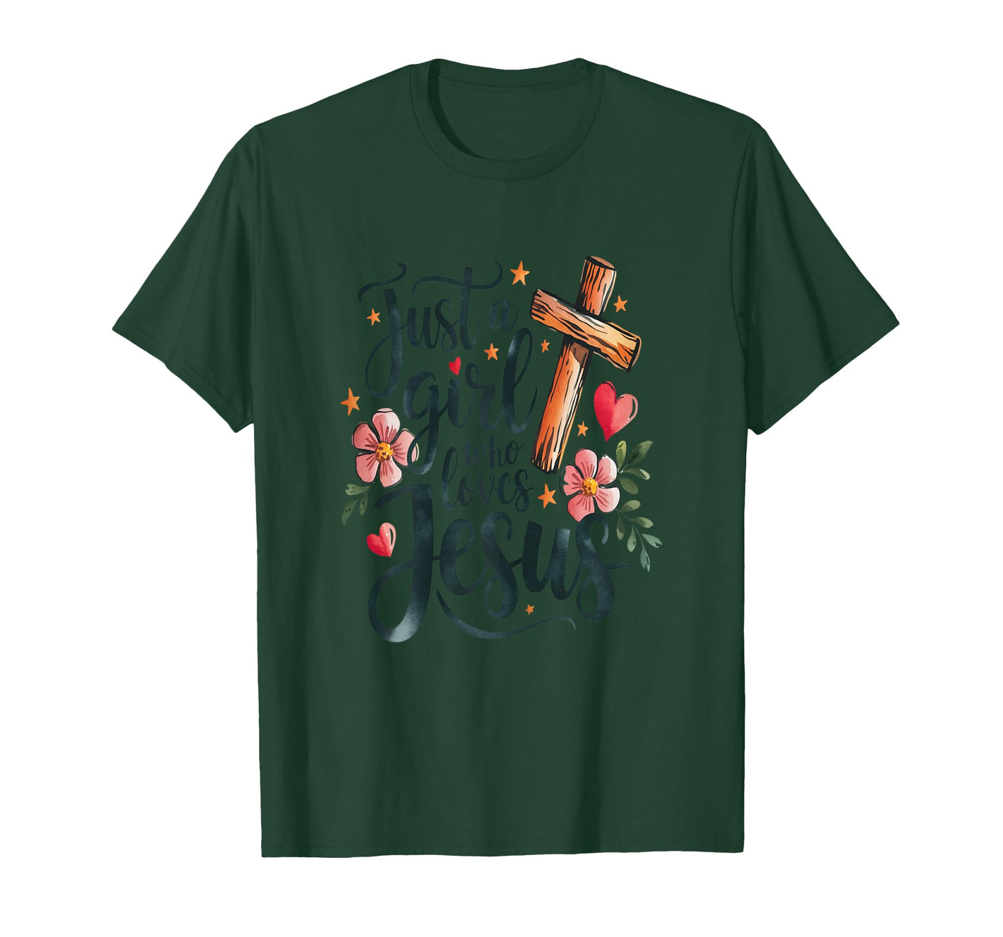 Just a Girl Who Loves Jesus For Girls Kids Christian Christ T-Shirt