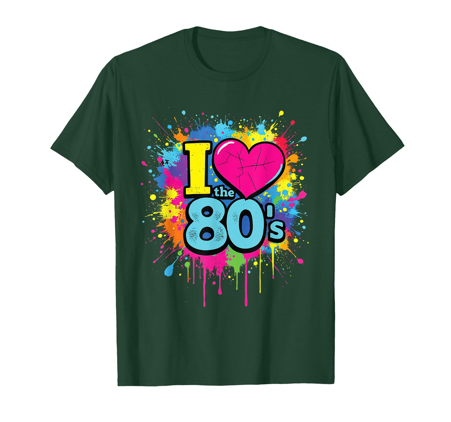 I Love the 80's Retro Colorful Splash Design Old School Fun T-Shirt