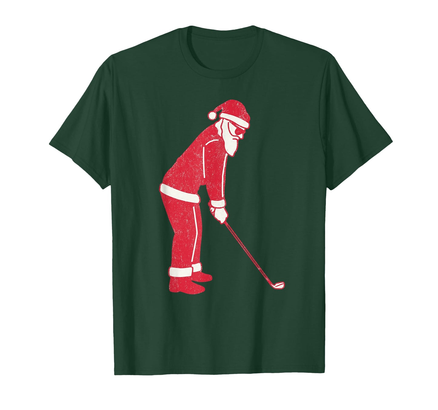 Santa Playing Golf Christmas Vintage Funny Xmas T-Shirt