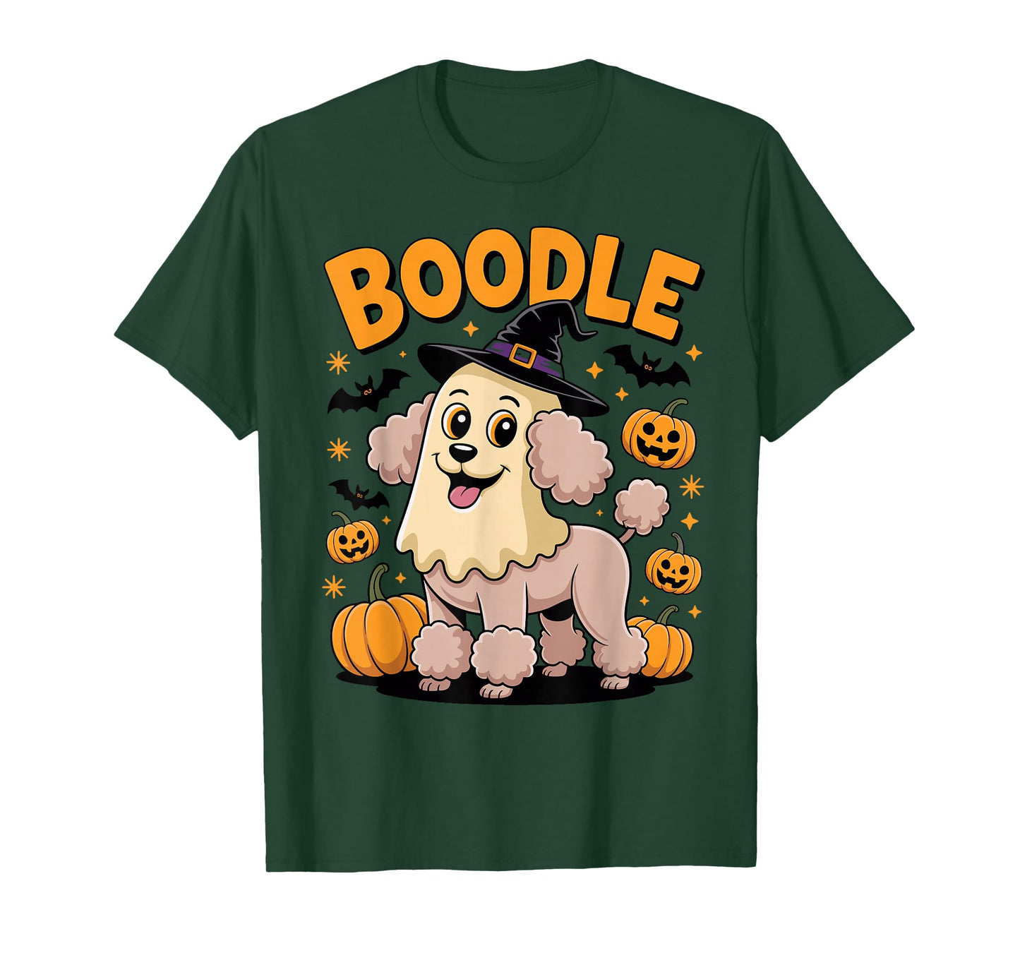 Boodle Funny Boo Spooky Witch Dog Poodle Halloween T-Shirt