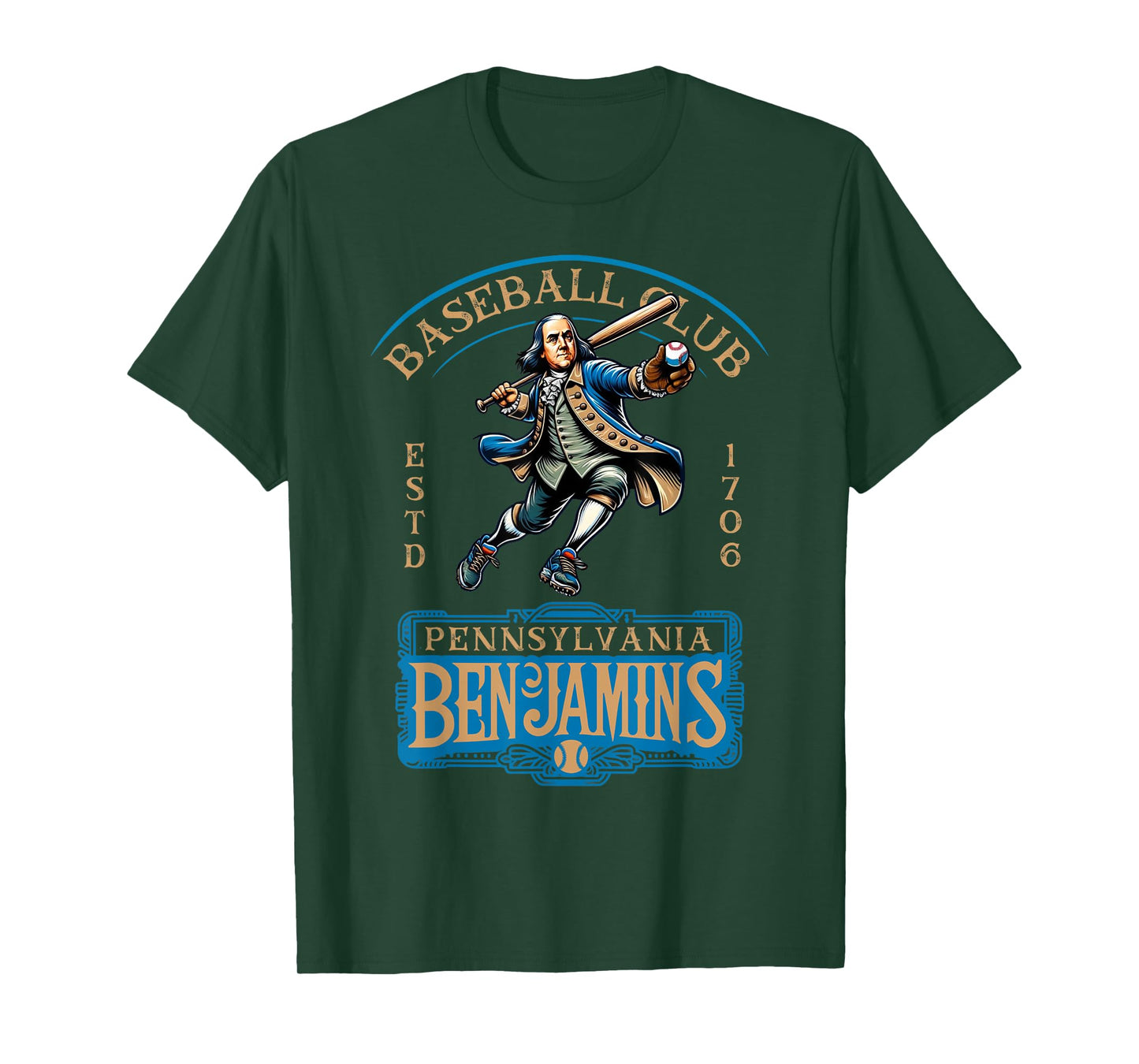 Pennslyvania Benjamins Retro Minor League Baseball Team T-Shirt
